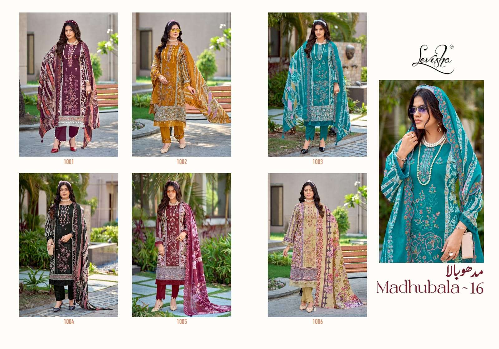 LEVISHA MADHUBALA VOL 16 LAWN COTTON DIGITAL PRINT WITH FANCY EMBROIDERY WORK SUIT