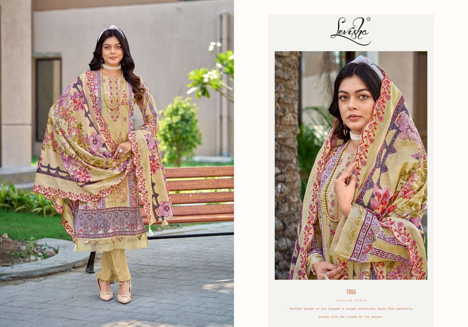 LEVISHA MADHUBALA VOL 16 LAWN COTTON DIGITAL PRINT WITH FANCY EMBROIDERY WORK SUIT
