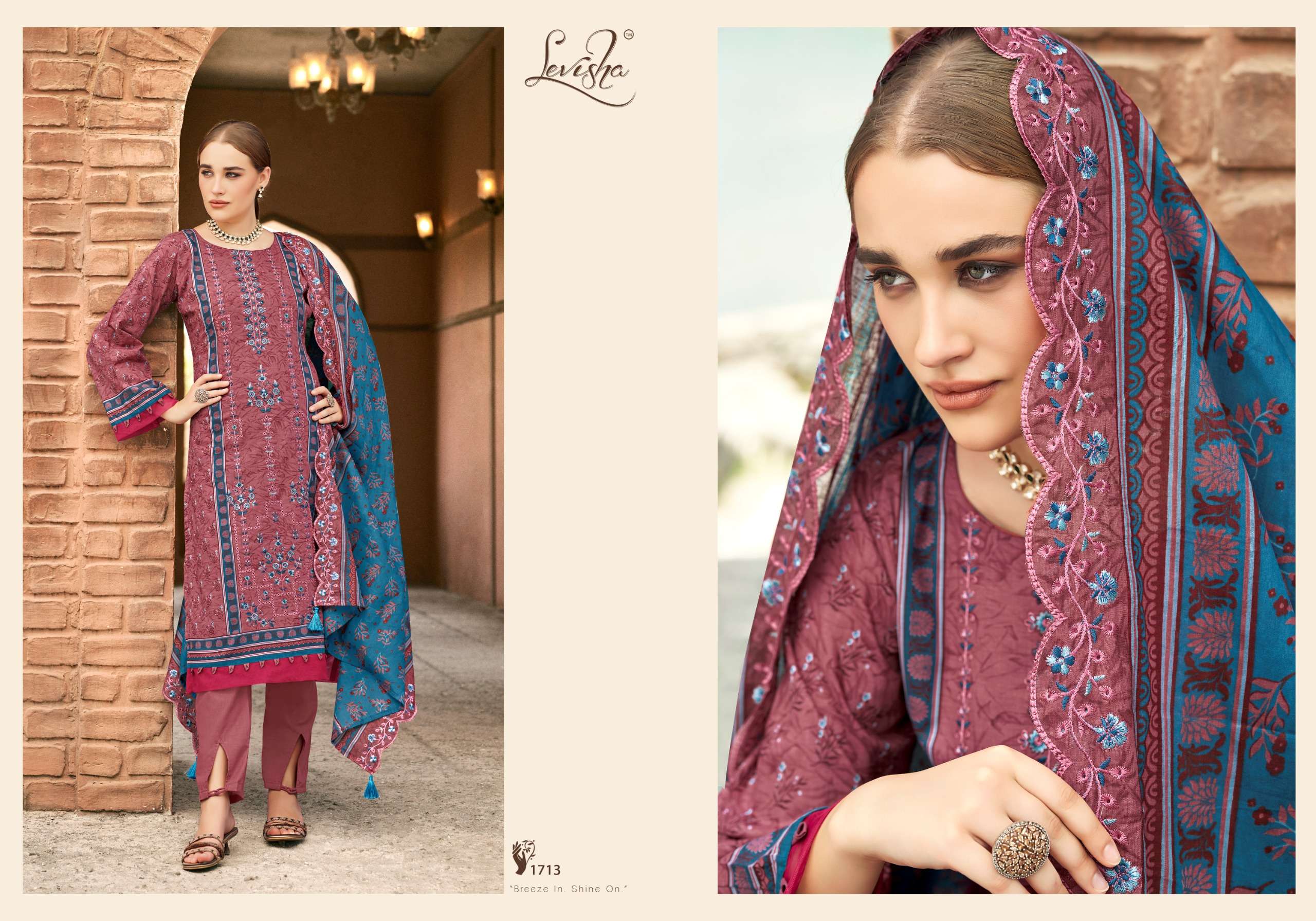LEVISHA MADHUBALA VOL 17 LAWN COTTON DIGITAL PRINT WITH FANCY WORK SUIT