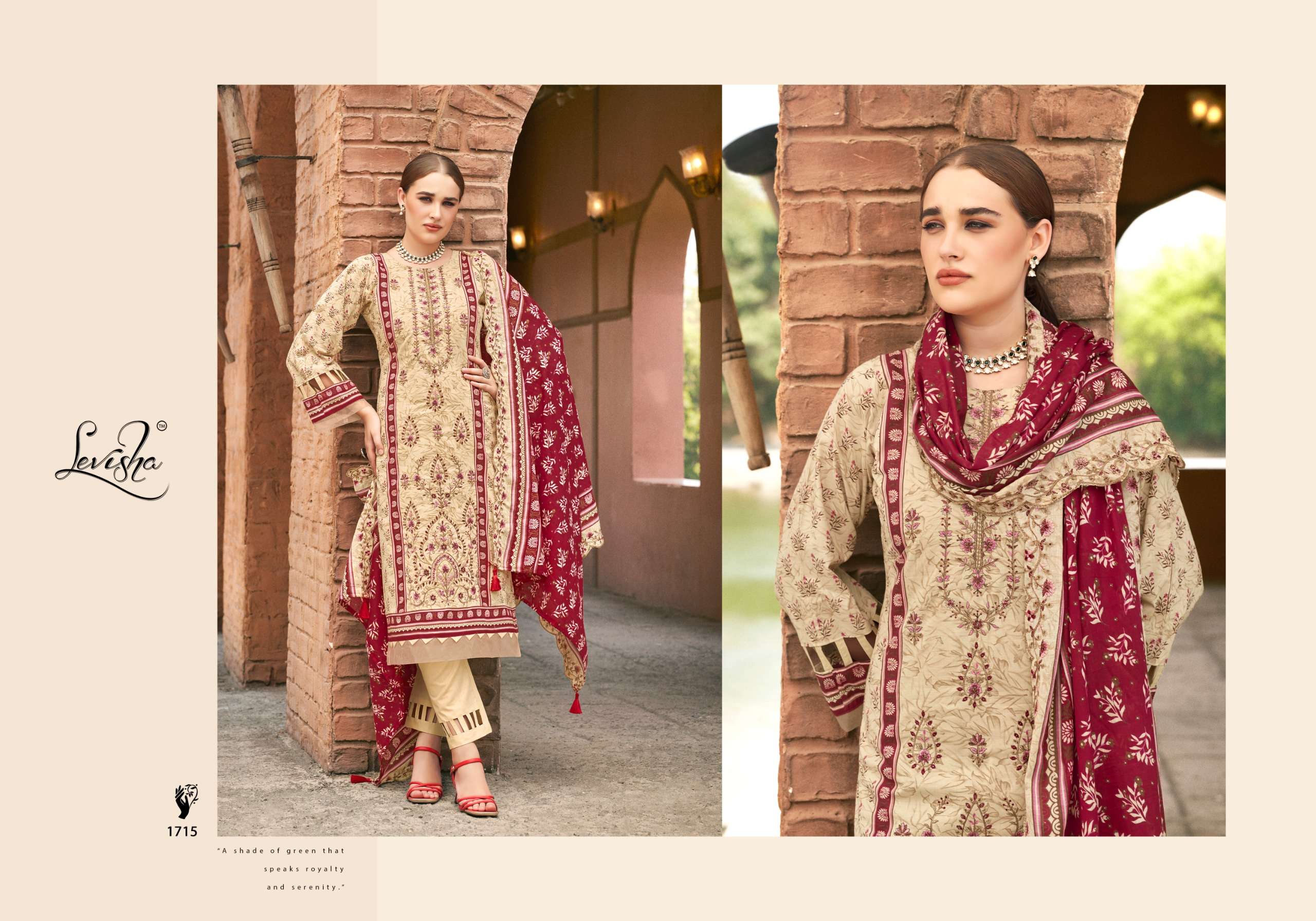 LEVISHA MADHUBALA VOL 17 LAWN COTTON DIGITAL PRINT WITH FANCY WORK SUIT