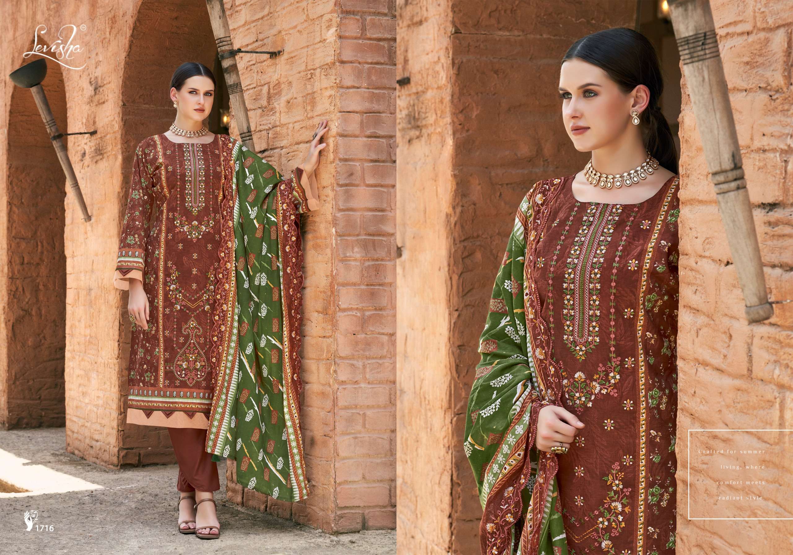 LEVISHA MADHUBALA VOL 17 LAWN COTTON DIGITAL PRINT WITH FANCY WORK SUIT