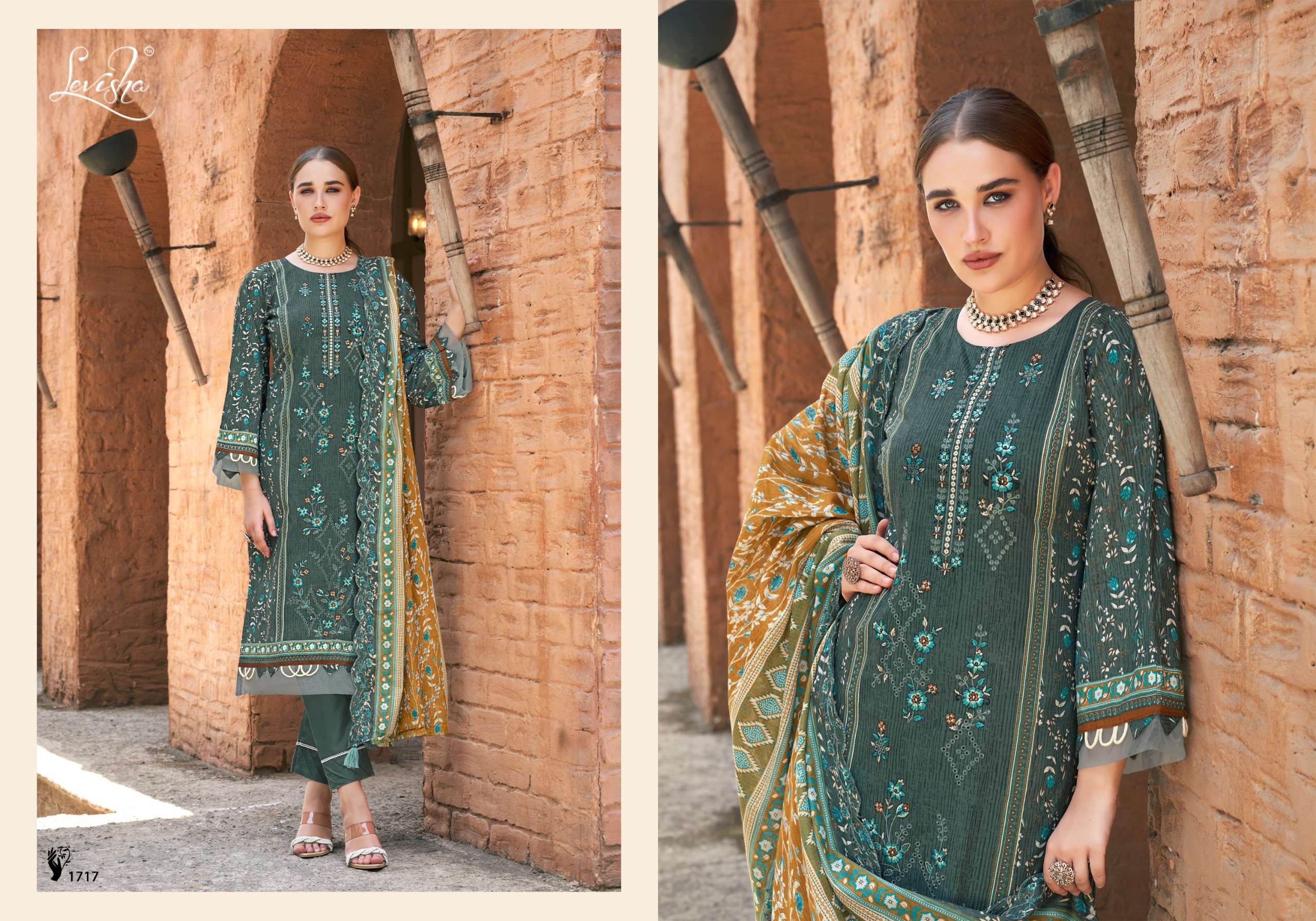 LEVISHA MADHUBALA VOL 17 LAWN COTTON DIGITAL PRINT WITH FANCY WORK SUIT
