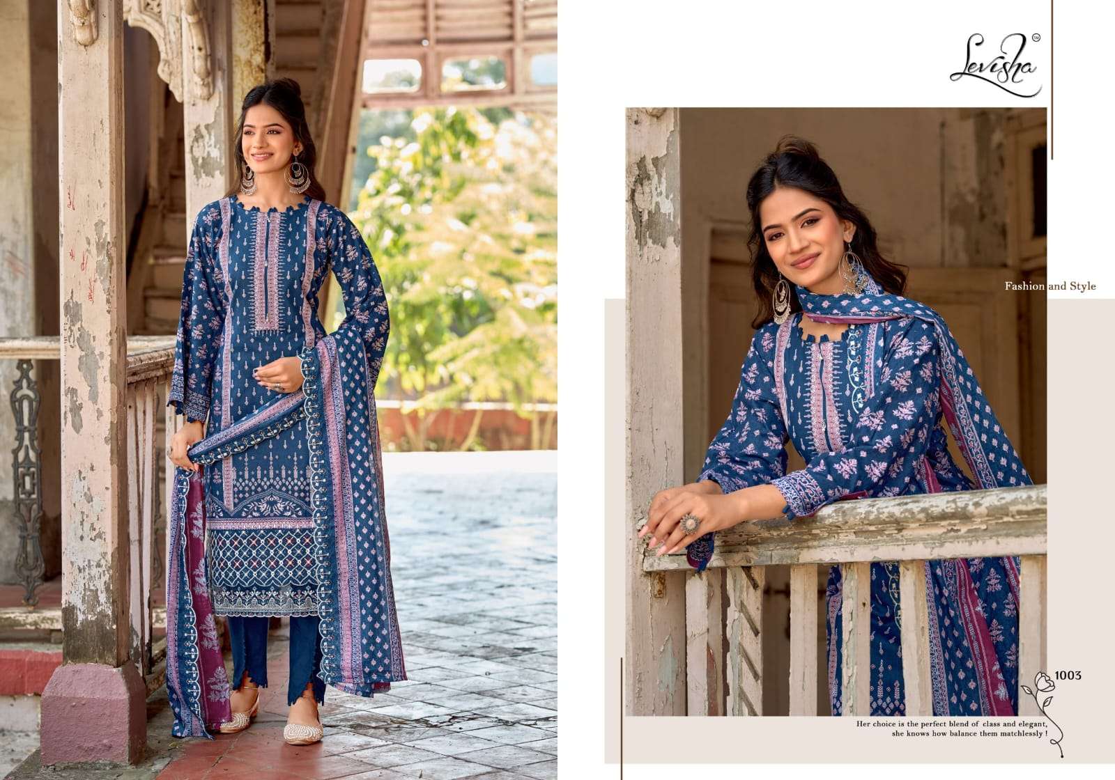 LEVISHA ZUBIA LAWN COTTON DIGITAL PRINT WITH FANCY WORK SUIT