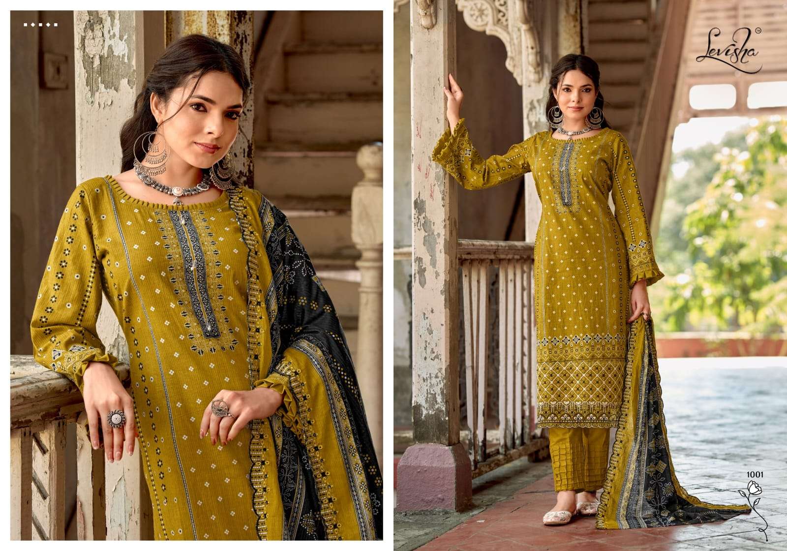 LEVISHA ZUBIA LAWN COTTON DIGITAL PRINT WITH FANCY WORK SUIT