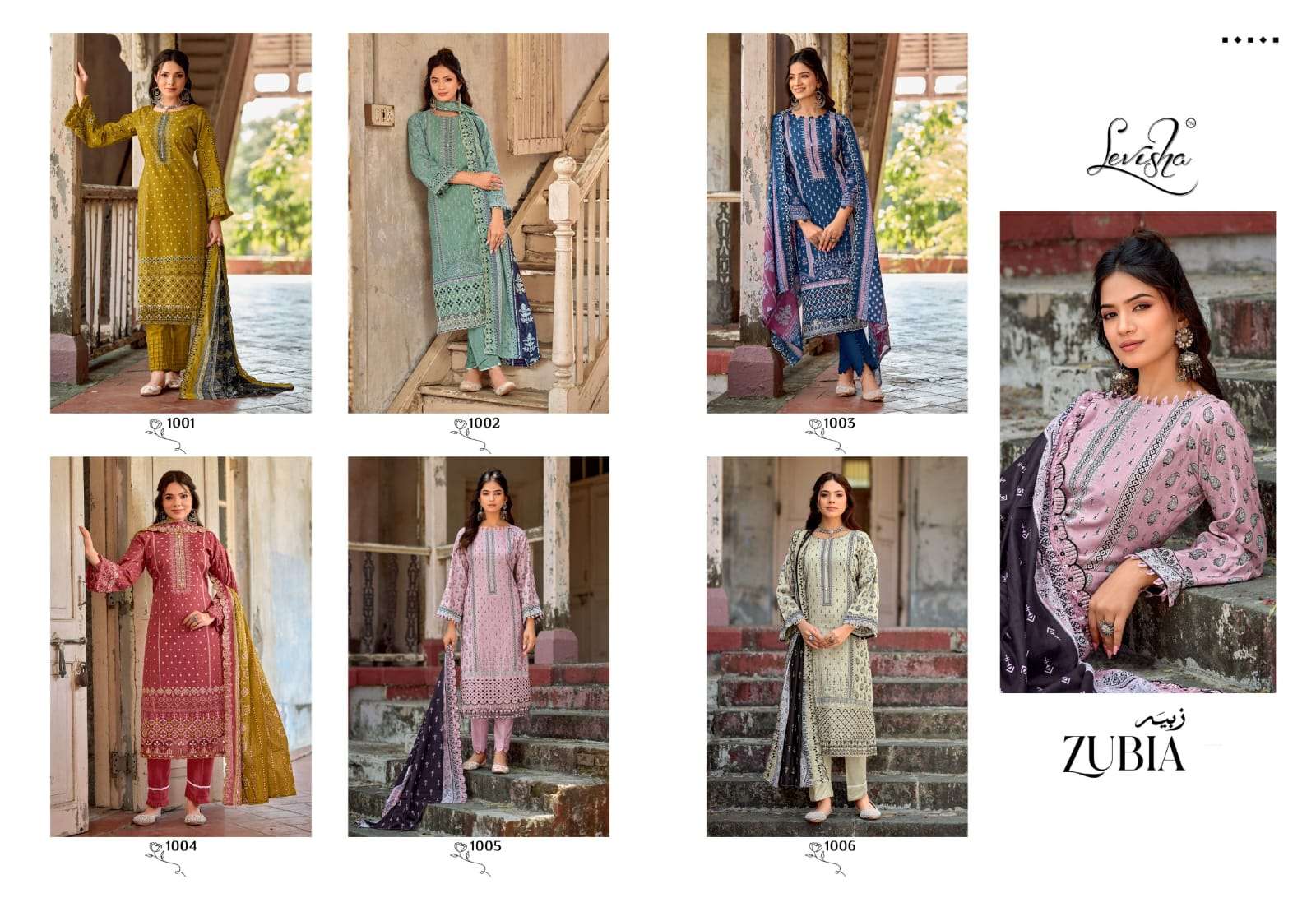 LEVISHA ZUBIA LAWN COTTON DIGITAL PRINT WITH FANCY WORK SUIT