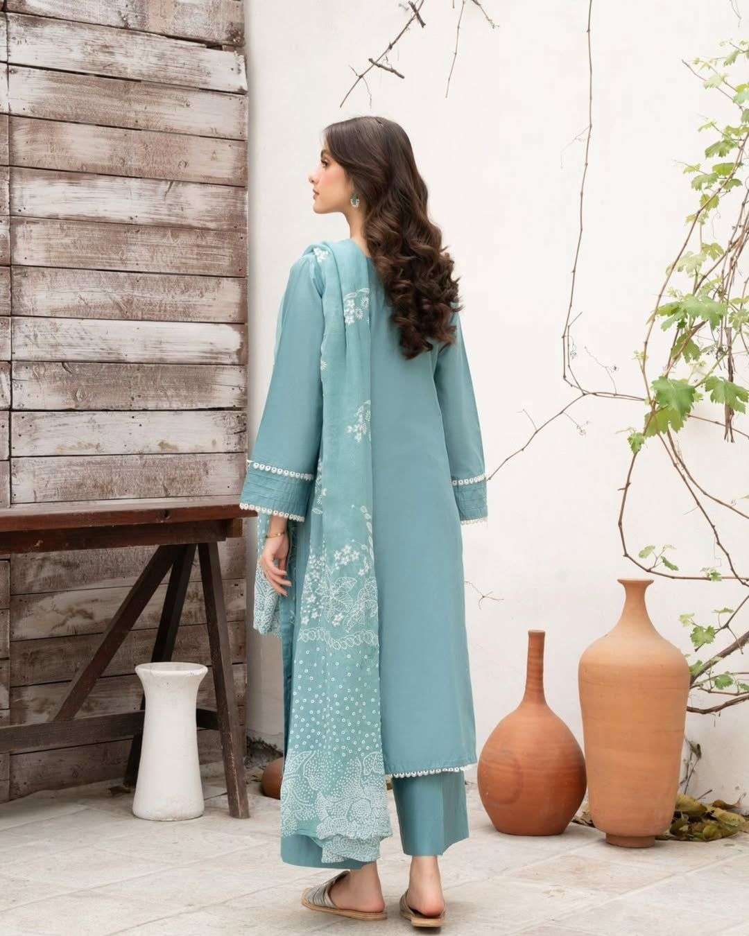 LG 1987 SILK SEQUENCE EMBROIDERY DESIGNER WORK TOP PANT WITH DUPATTA PAIR