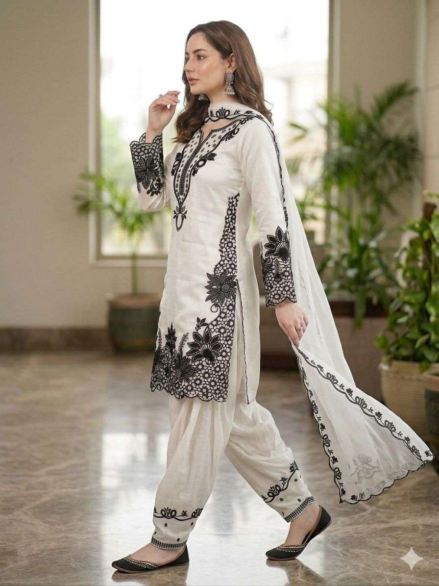 LG 2090 SILK SEQUENCE EMBROIDERY DESIGNER TOP FARSHI SALWAAR WITH DUPATTA SET