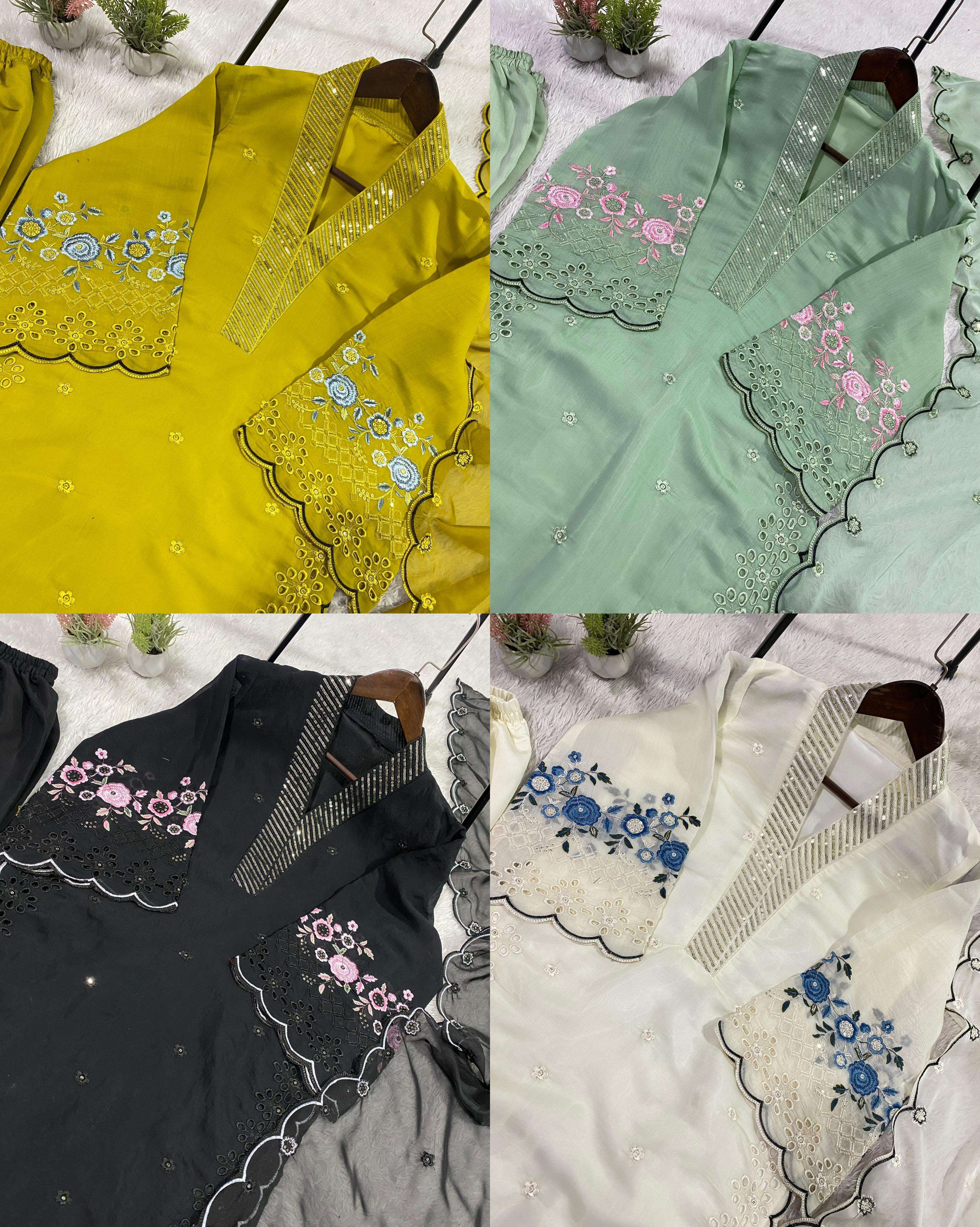 LG 2093 SILK SEQUENCE EMBROIDERY DESIGNER WORK PARTY WEAR LADIES SUIT