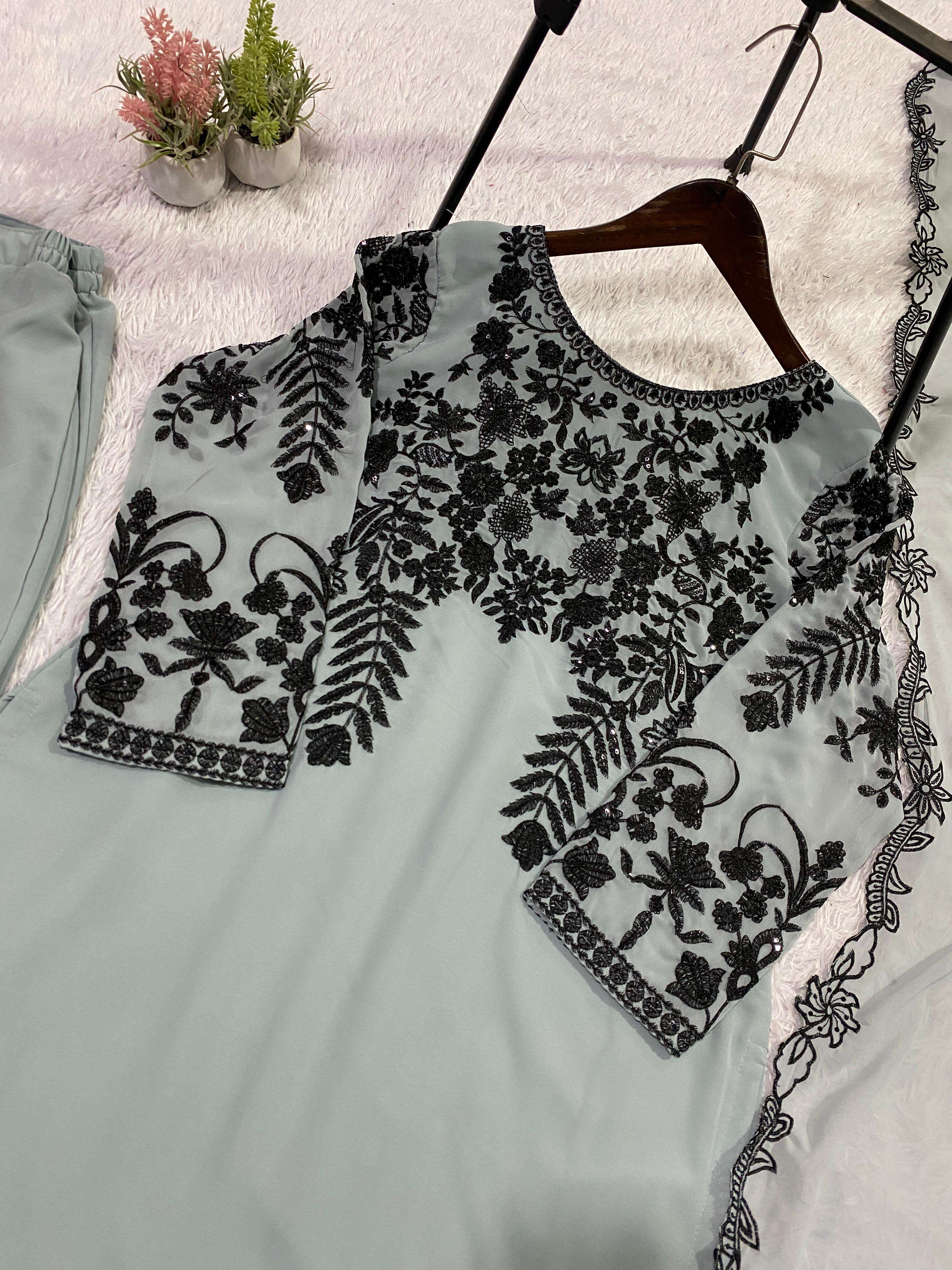 LG 2098 GEORGETTE SEQUENCE DESIGNER PARTY WEAR LADIES SUIT