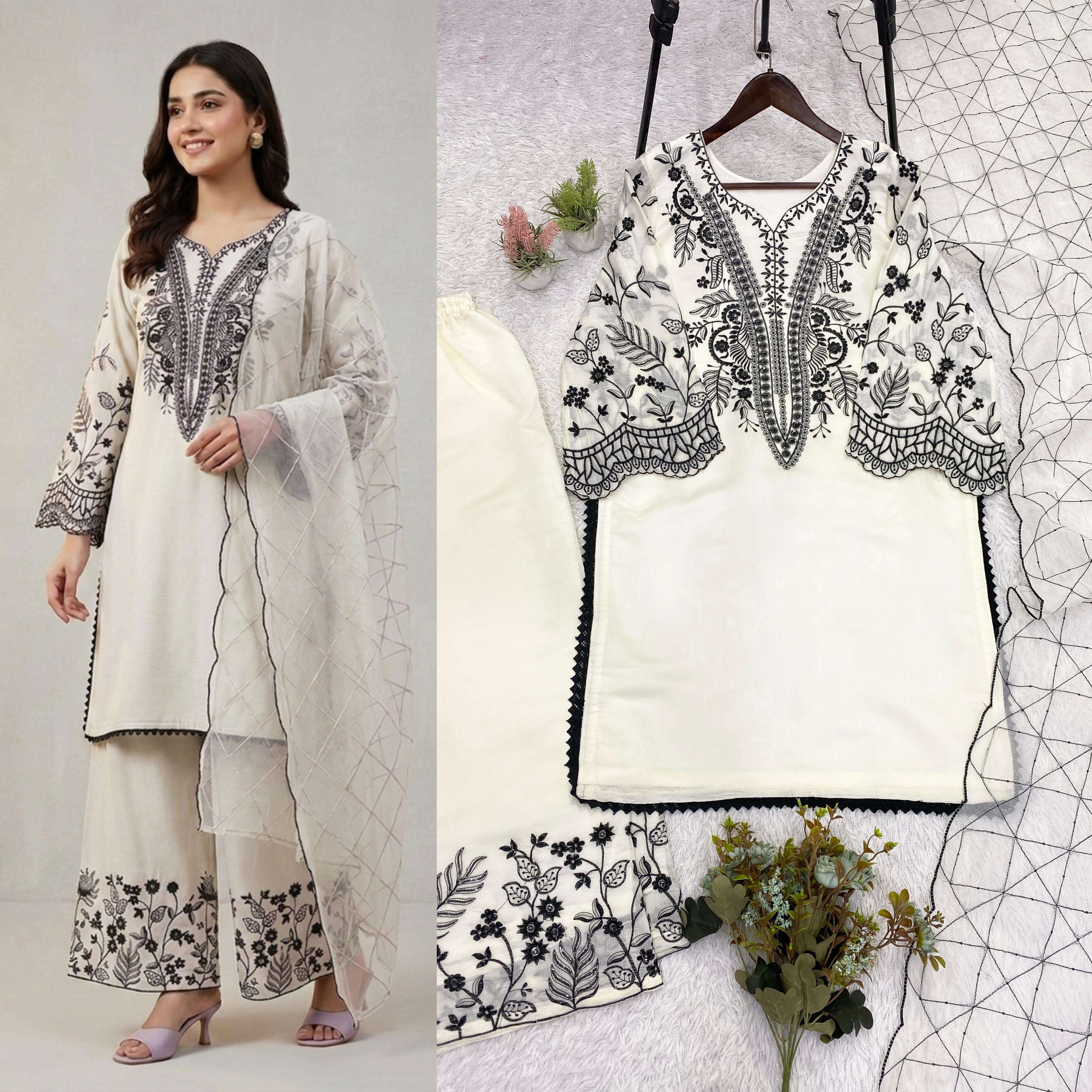 LG 2101 COTTON SEQUENCE EMBROIDERY DESIGNER WORK READY MADE LADIES SUIT