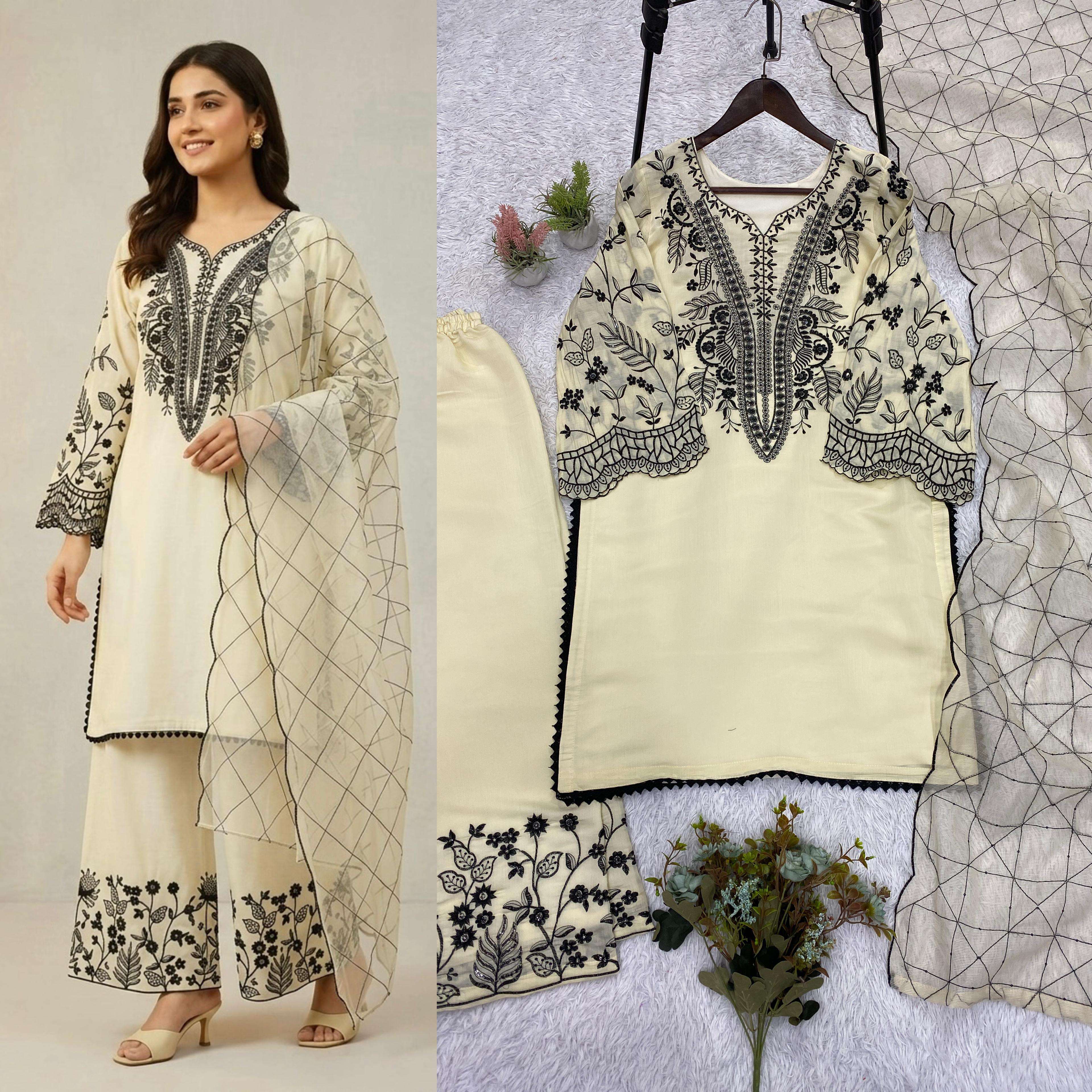 LG 2101 COTTON SEQUENCE EMBROIDERY DESIGNER WORK READY MADE LADIES SUIT