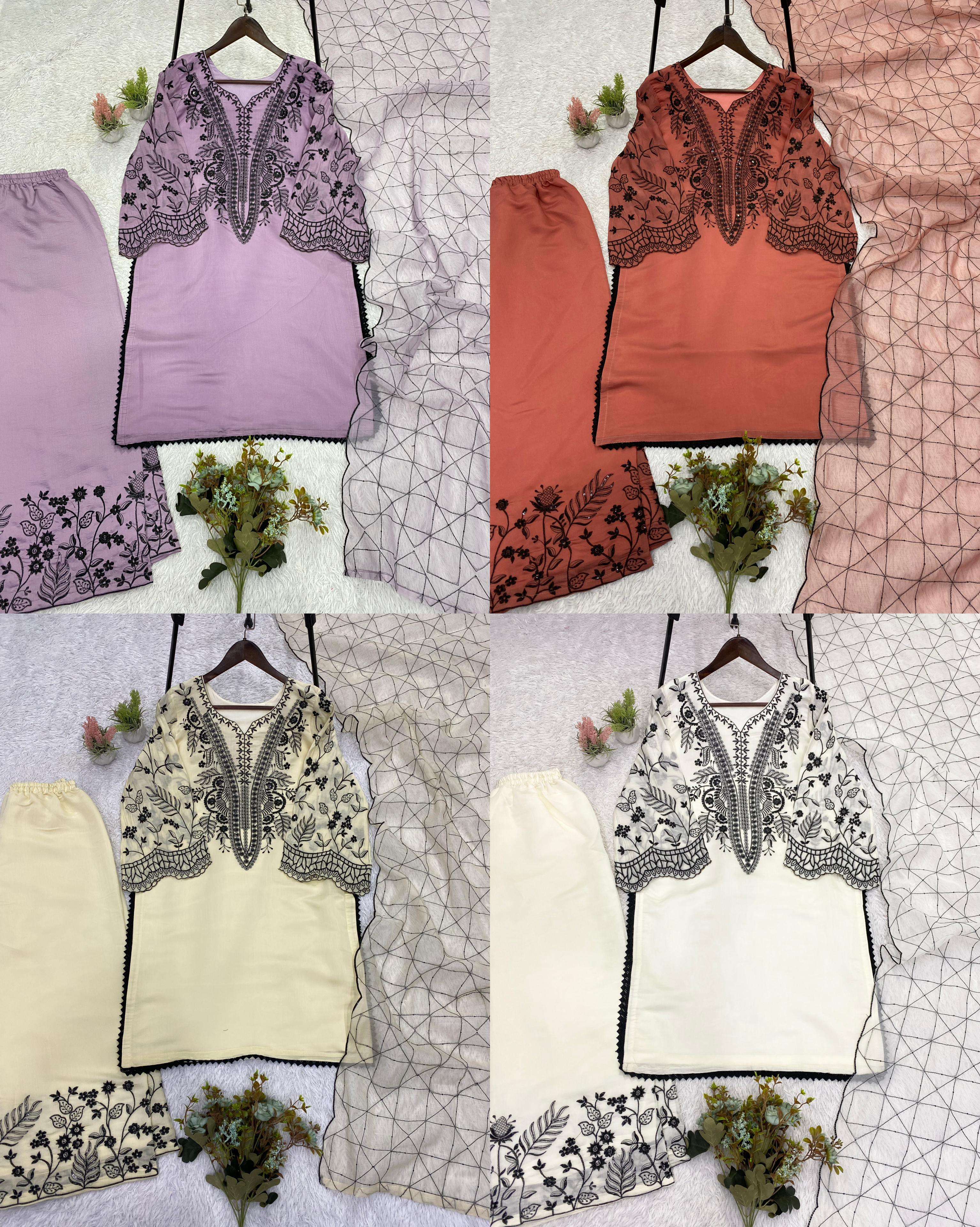 LG 2101 COTTON SEQUENCE EMBROIDERY DESIGNER WORK READY MADE LADIES SUIT