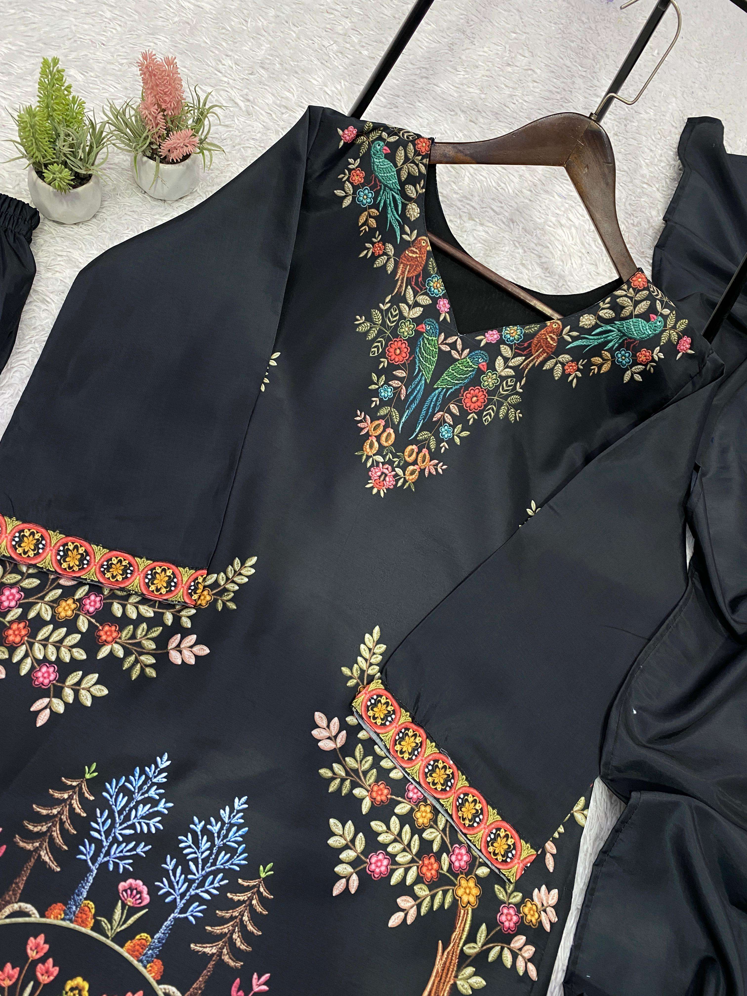 LG 2102 ROMAN SILK BEAUTIFUL DESIGNER LOOK PARTY LADIES TOP SALWAAR WITH DUPATTA 