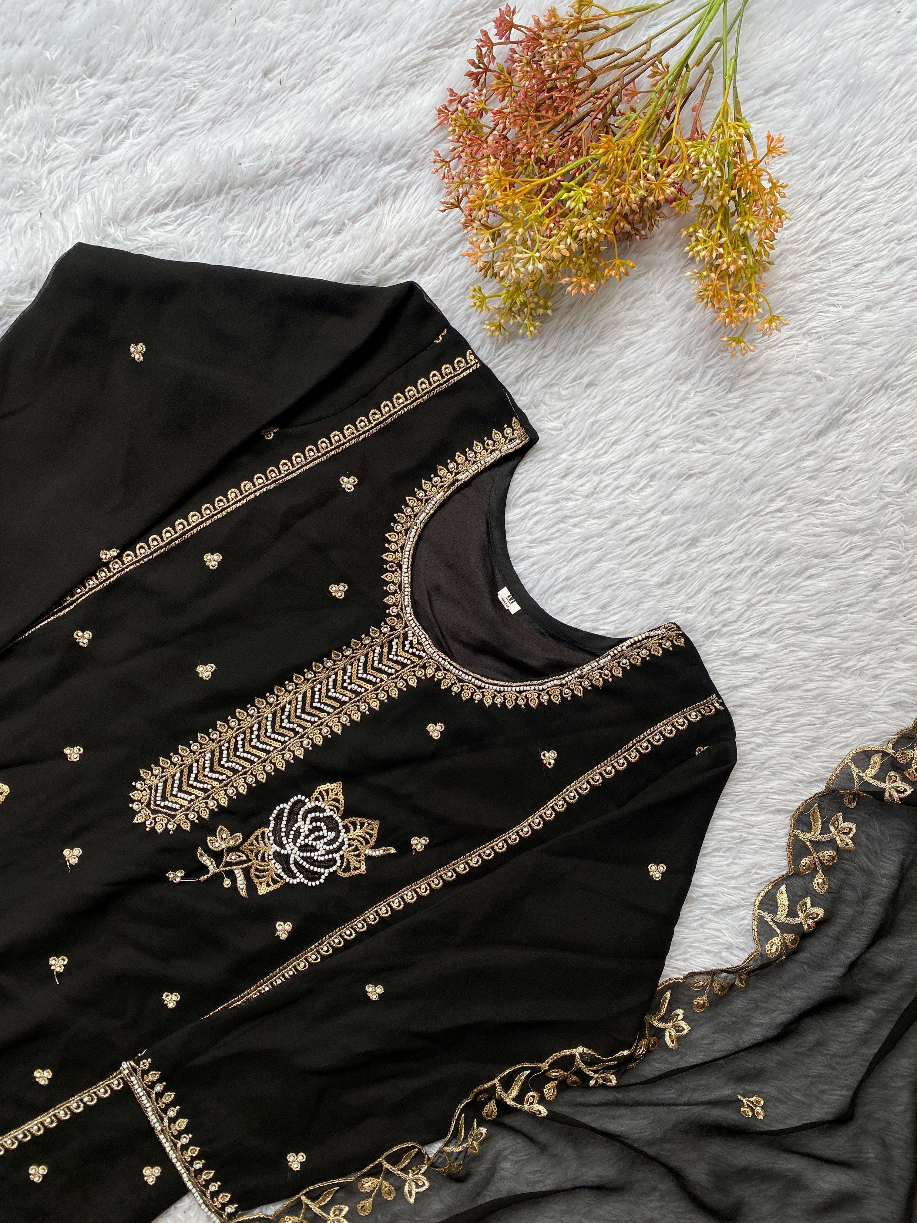 LM 15 GEORGETTE DESIGNER PARTY WEAR LADIES SHARARA SUIT