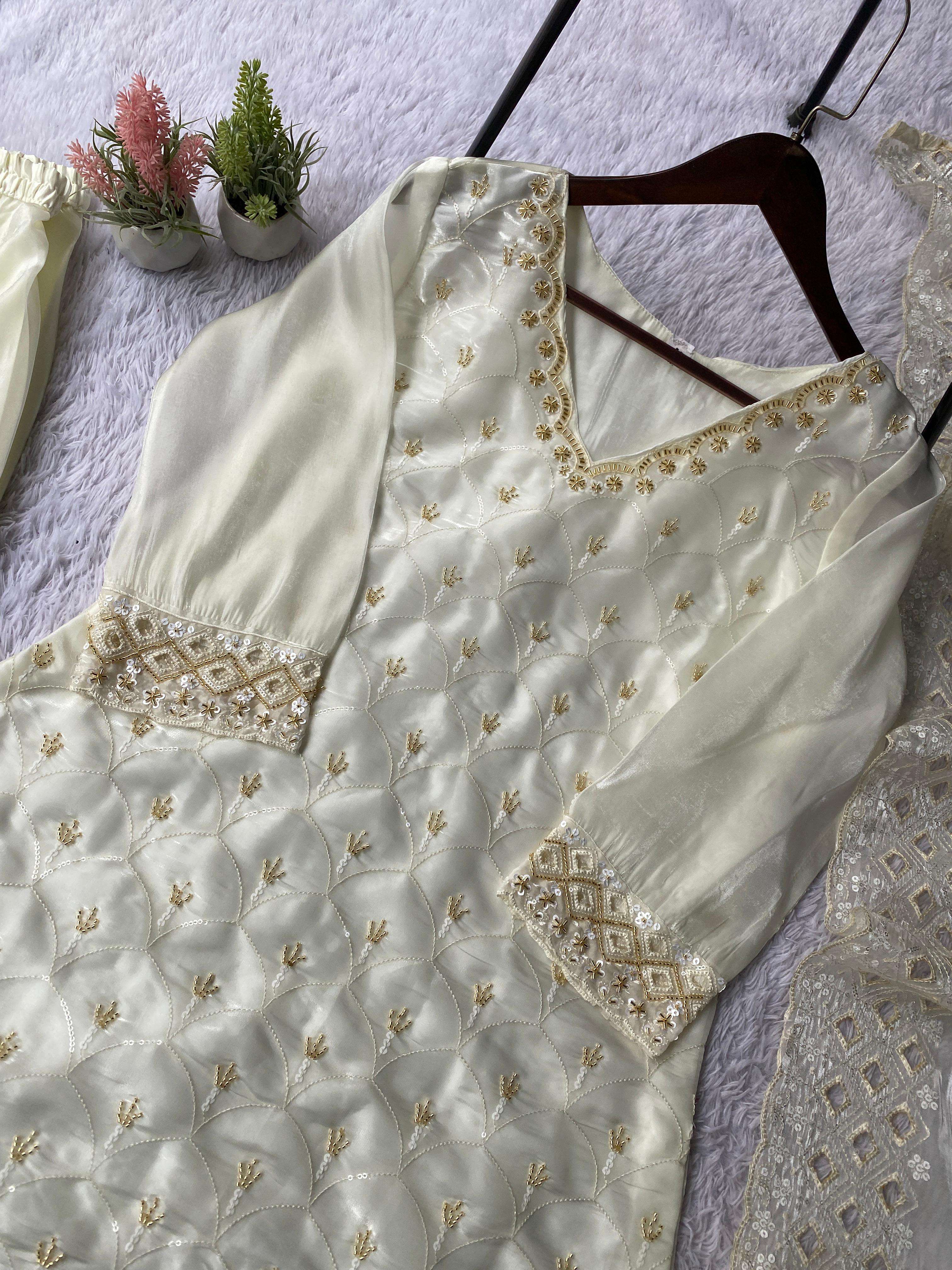 LM 17 SILK SEQUENCE EMBROIDERY DESIGNER WORK PARTY WEAR LADIES SUIT