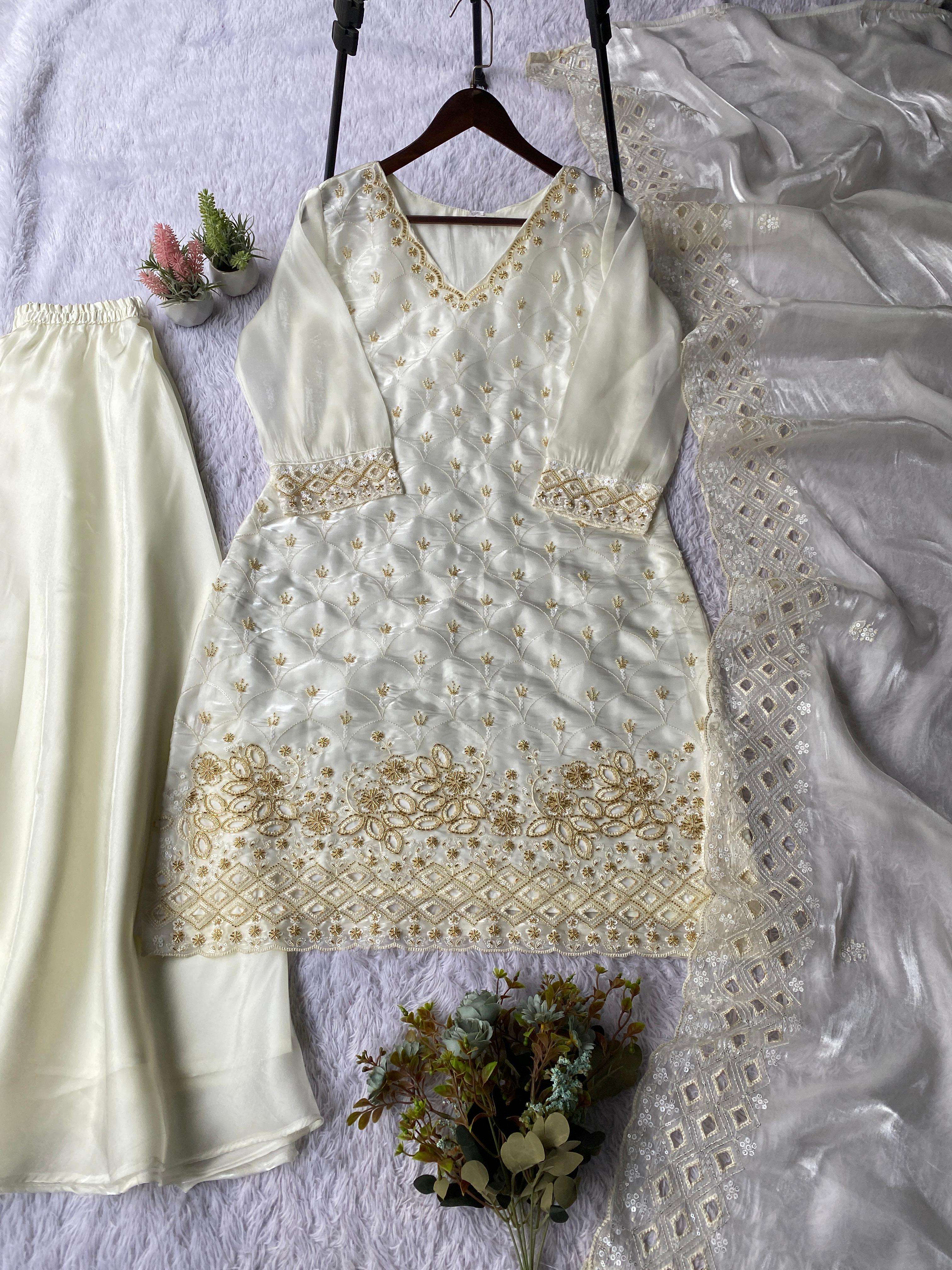 LM 17 SILK SEQUENCE EMBROIDERY DESIGNER WORK PARTY WEAR LADIES SUIT