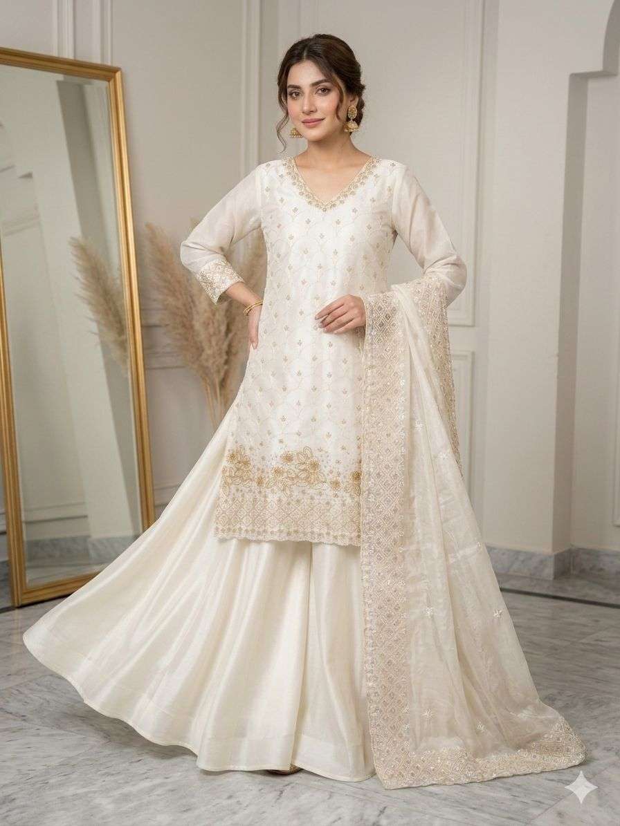 LM 17 SILK SEQUENCE EMBROIDERY DESIGNER WORK PARTY WEAR LADIES SUIT