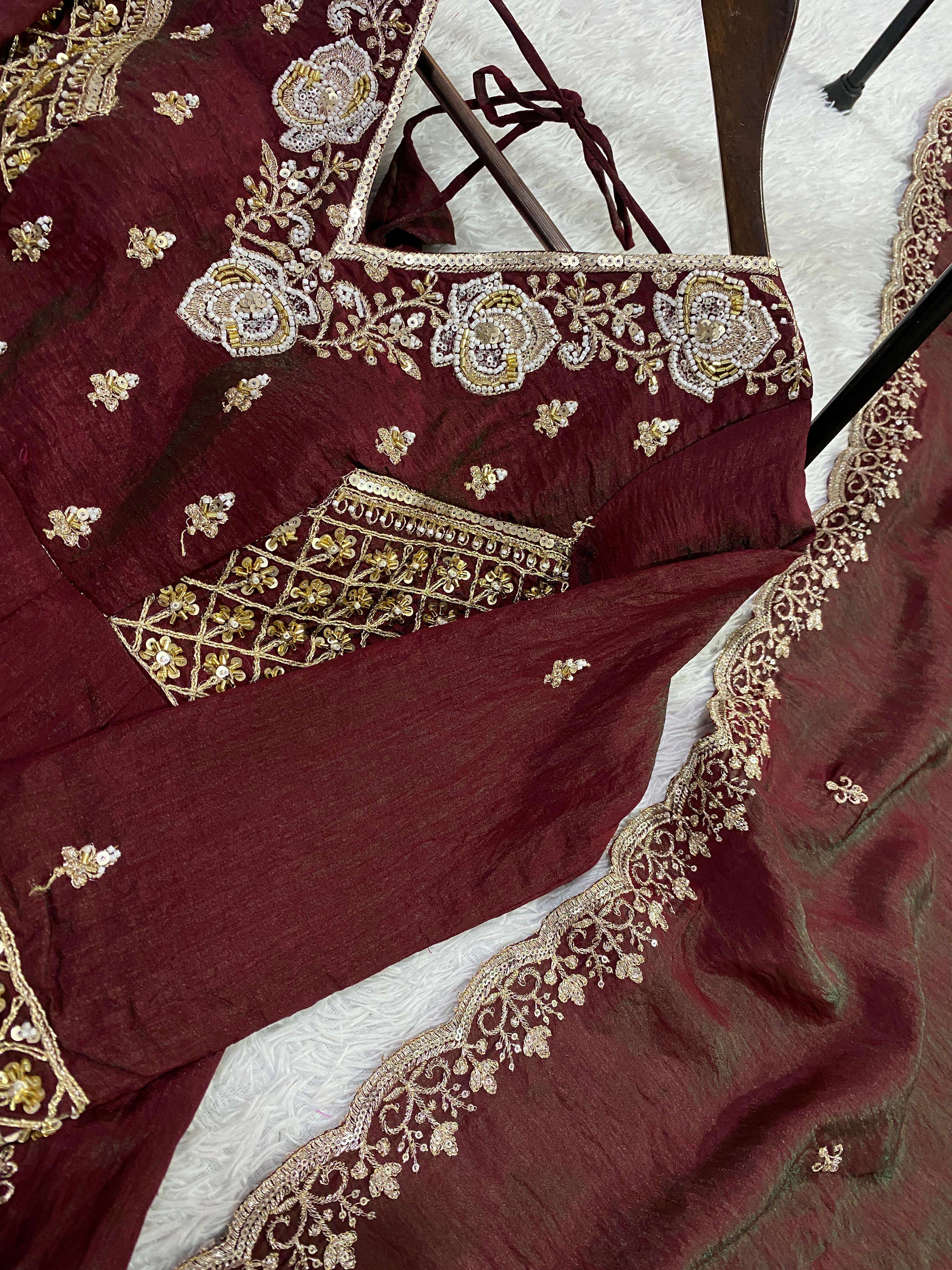 LM 19 SILK DESIGNER PARTY WEAR LADIES GOWN PANT WITH DUPATTA COMBO SET 