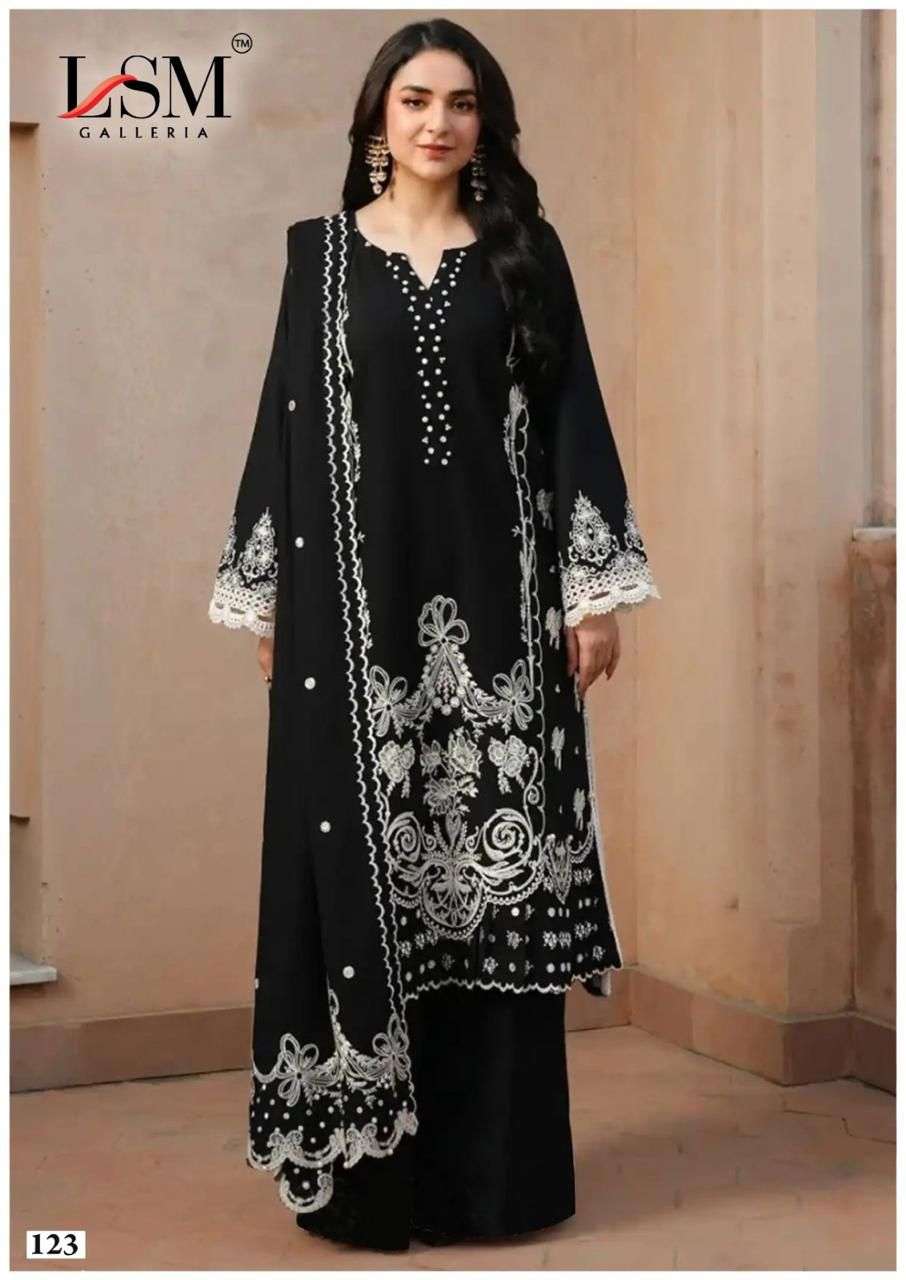 LSM GALLERIA BLACK AND WHITE HEAVY LUXURY LAWN READY MADE COLLECTION VOL 2