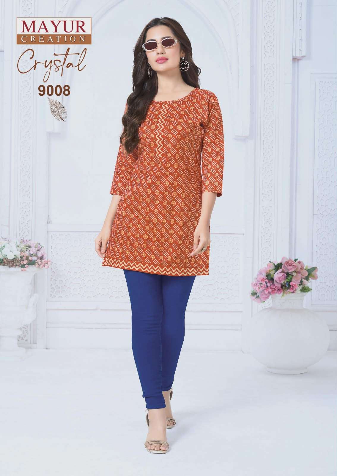 MAYUR CREATION CRYSTAL VOL 9 COTTON PRINT LADIES SHORT KURTI