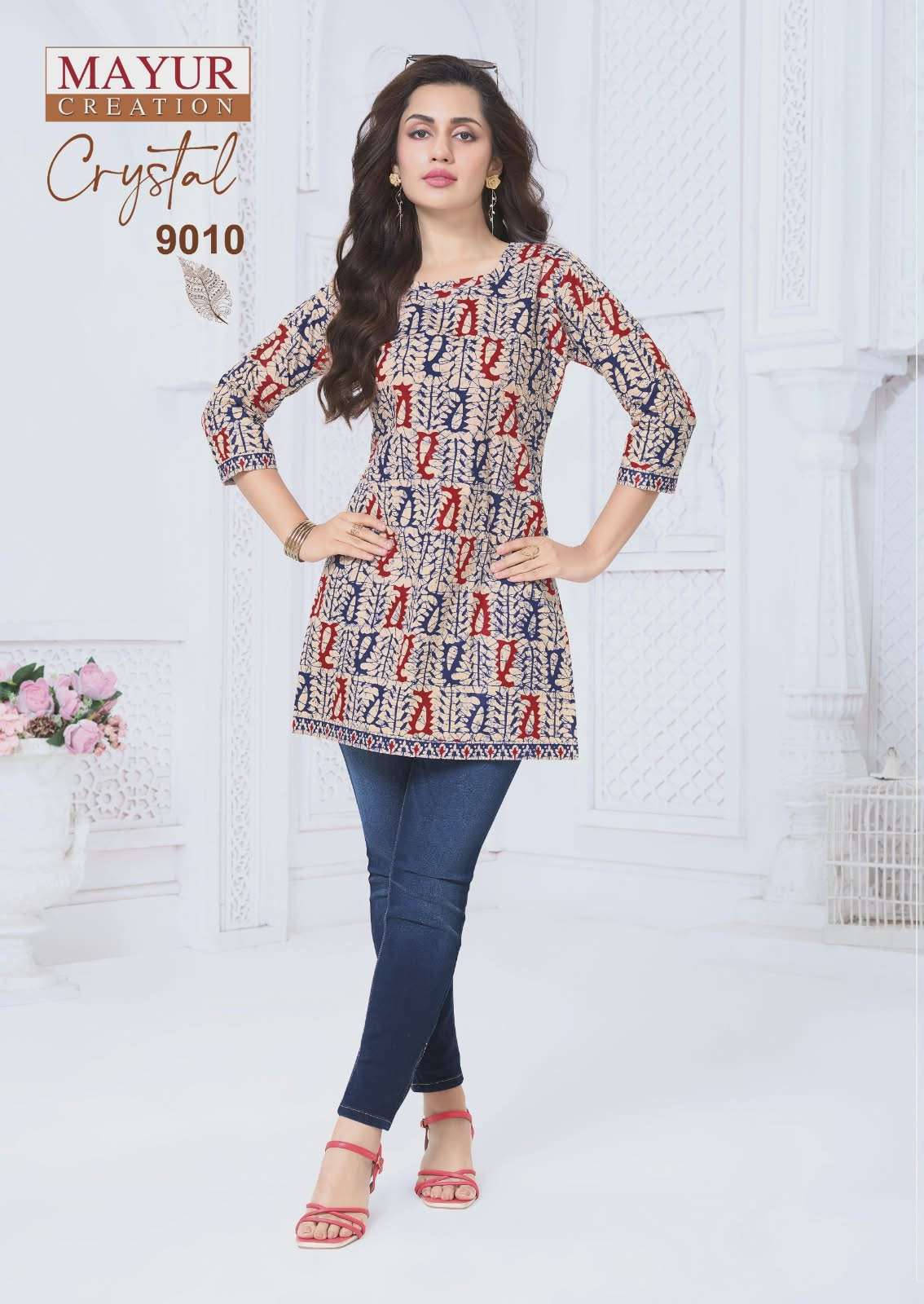  MAYUR CREATION CRYSTAL VOL 9 COTTON PRINT LADIES SHORT KURTI