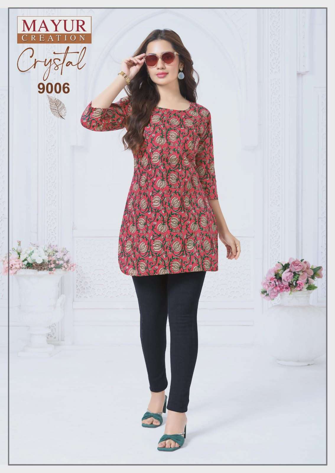  MAYUR CREATION CRYSTAL VOL 9 COTTON PRINT LADIES SHORT KURTI