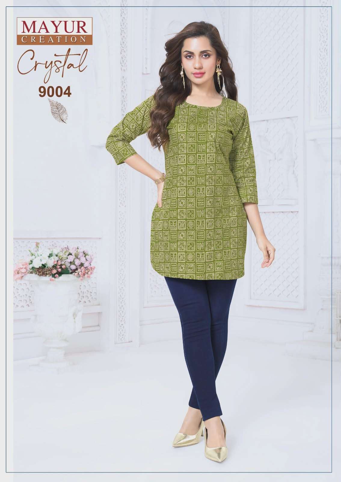  MAYUR CREATION CRYSTAL VOL 9 COTTON PRINT LADIES SHORT KURTI