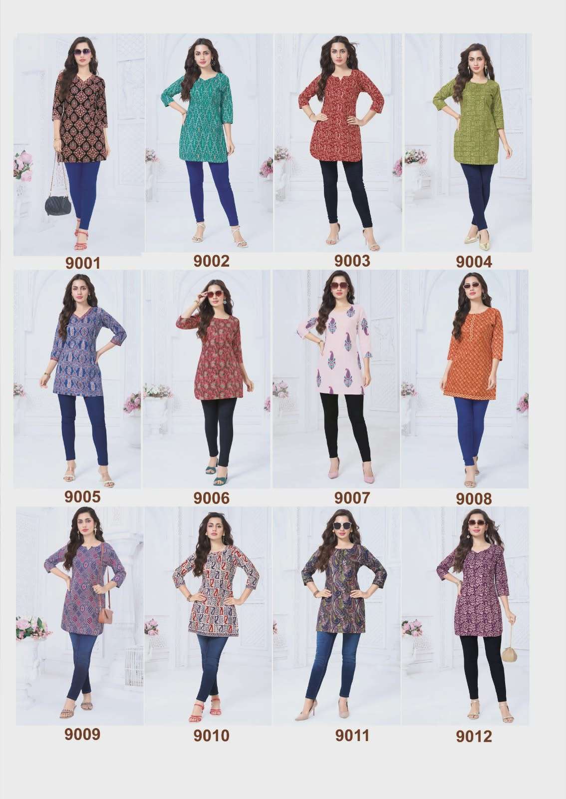  MAYUR CREATION CRYSTAL VOL 9 COTTON PRINT LADIES SHORT KURTI