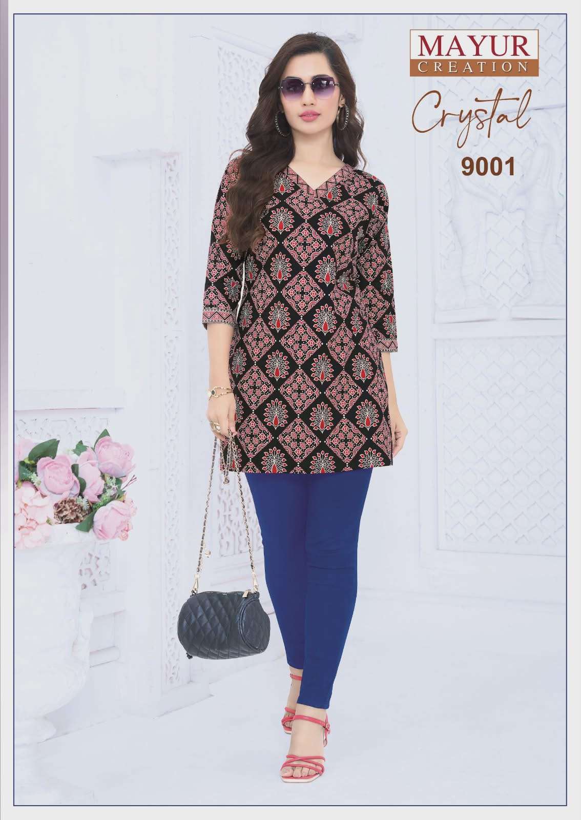  MAYUR CREATION CRYSTAL VOL 9 COTTON PRINT LADIES SHORT KURTI