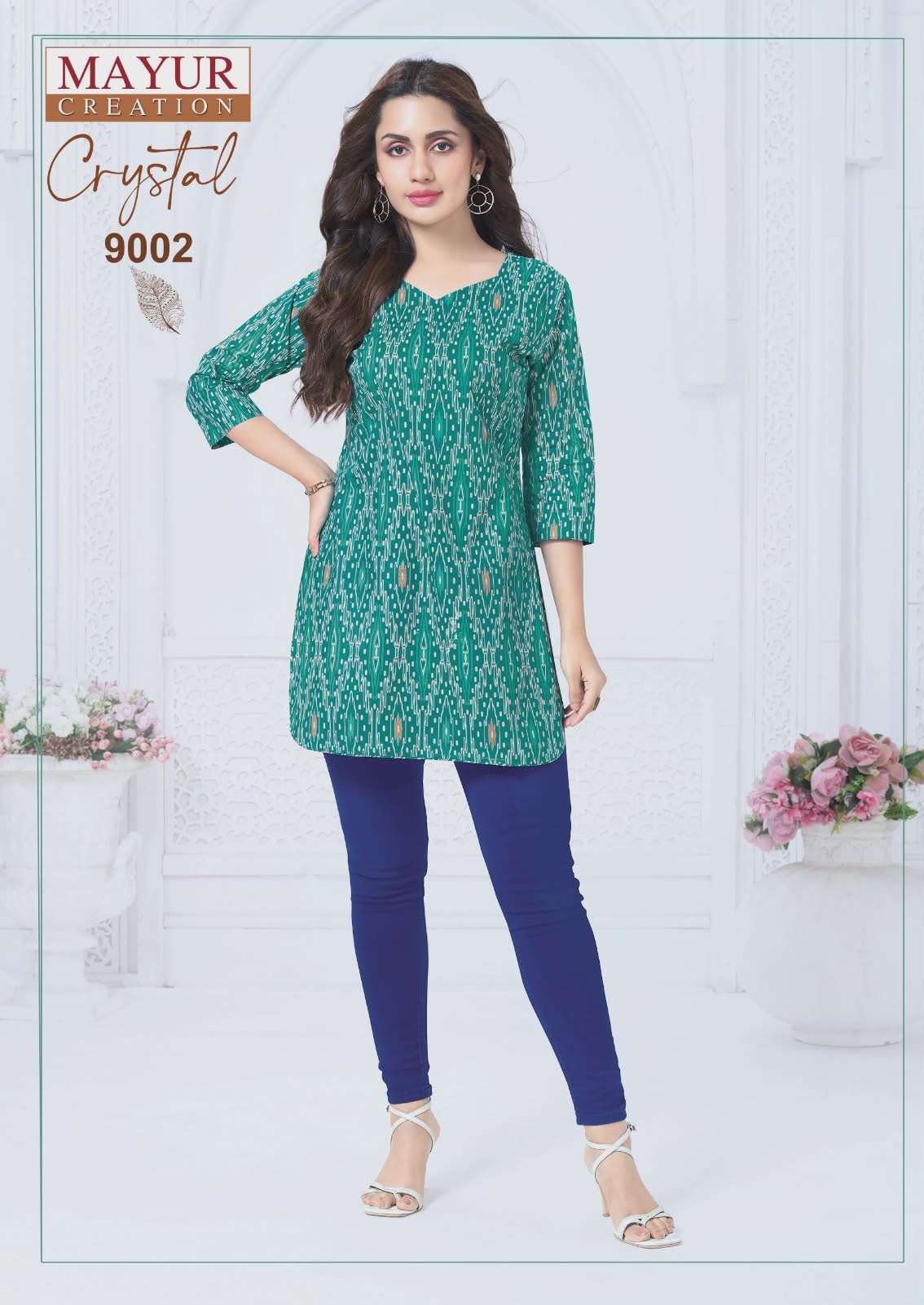  MAYUR CREATION CRYSTAL VOL 9 COTTON PRINT LADIES SHORT KURTI