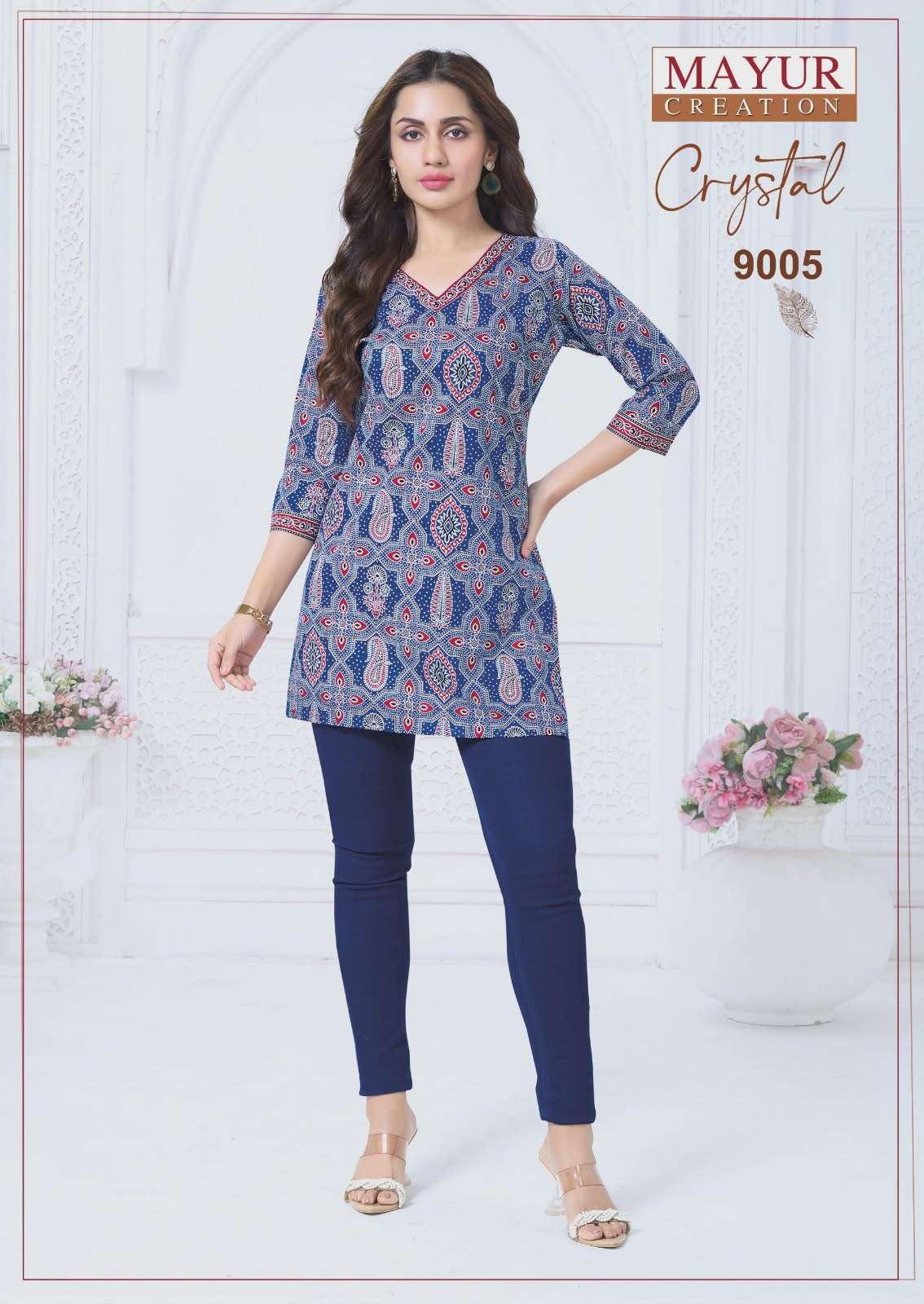  MAYUR CREATION CRYSTAL VOL 9 COTTON PRINT LADIES SHORT KURTI