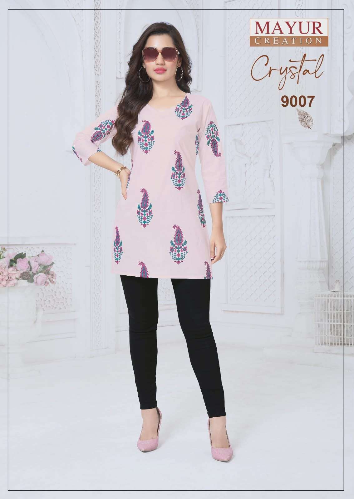  MAYUR CREATION CRYSTAL VOL 9 COTTON PRINT LADIES SHORT KURTI