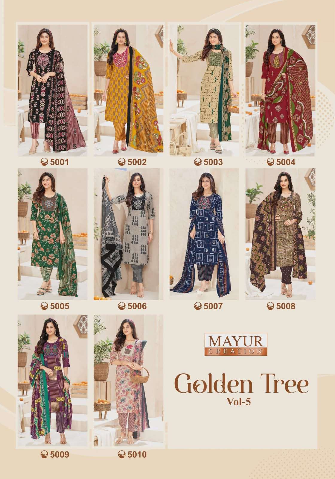 MAYUR CREATION GOLDEN TREE VOL 5 READY MADE COTTON SUIT