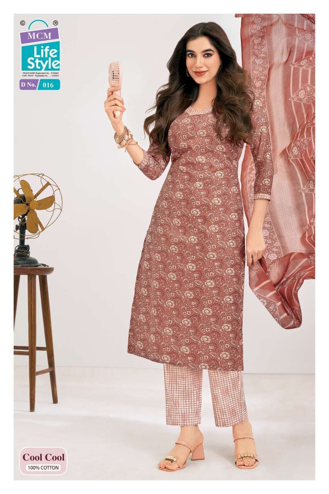 MCM LIFESTYLE COOL COOL COTTON PRINTED LADIES KURTI BOTTOM AND DUPATTA SET 