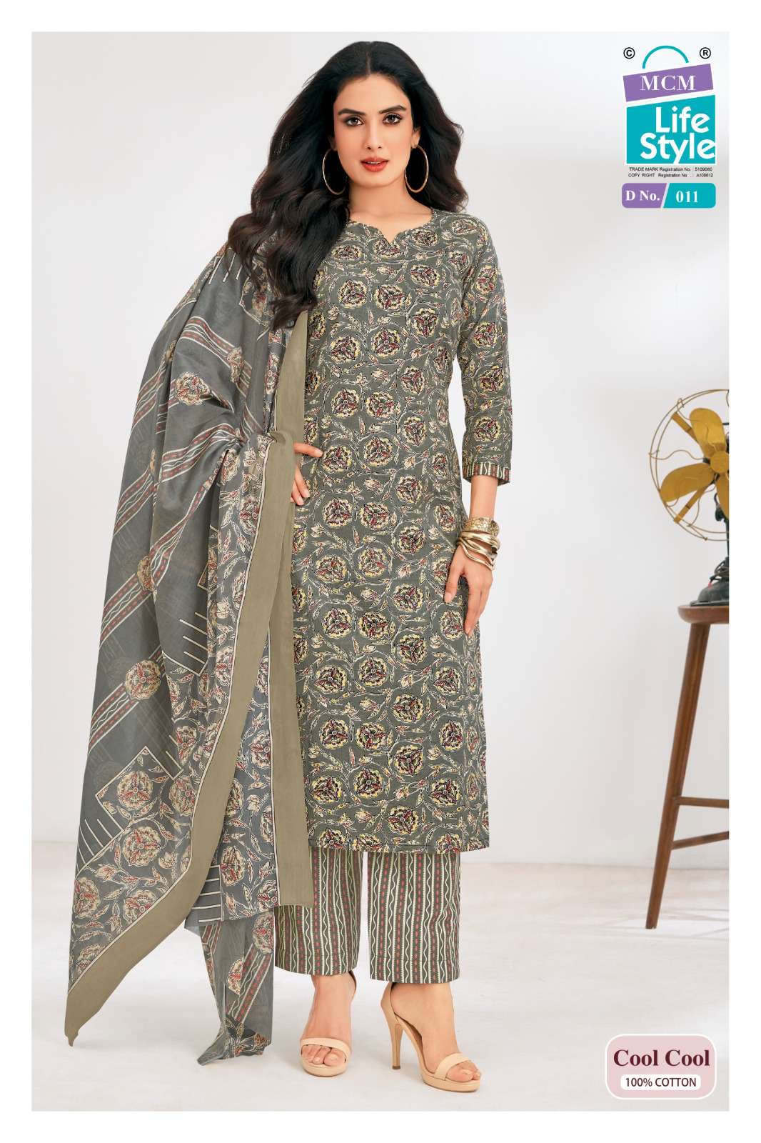 MCM LIFESTYLE COOL COOL COTTON PRINTED LADIES KURTI BOTTOM AND DUPATTA SET 