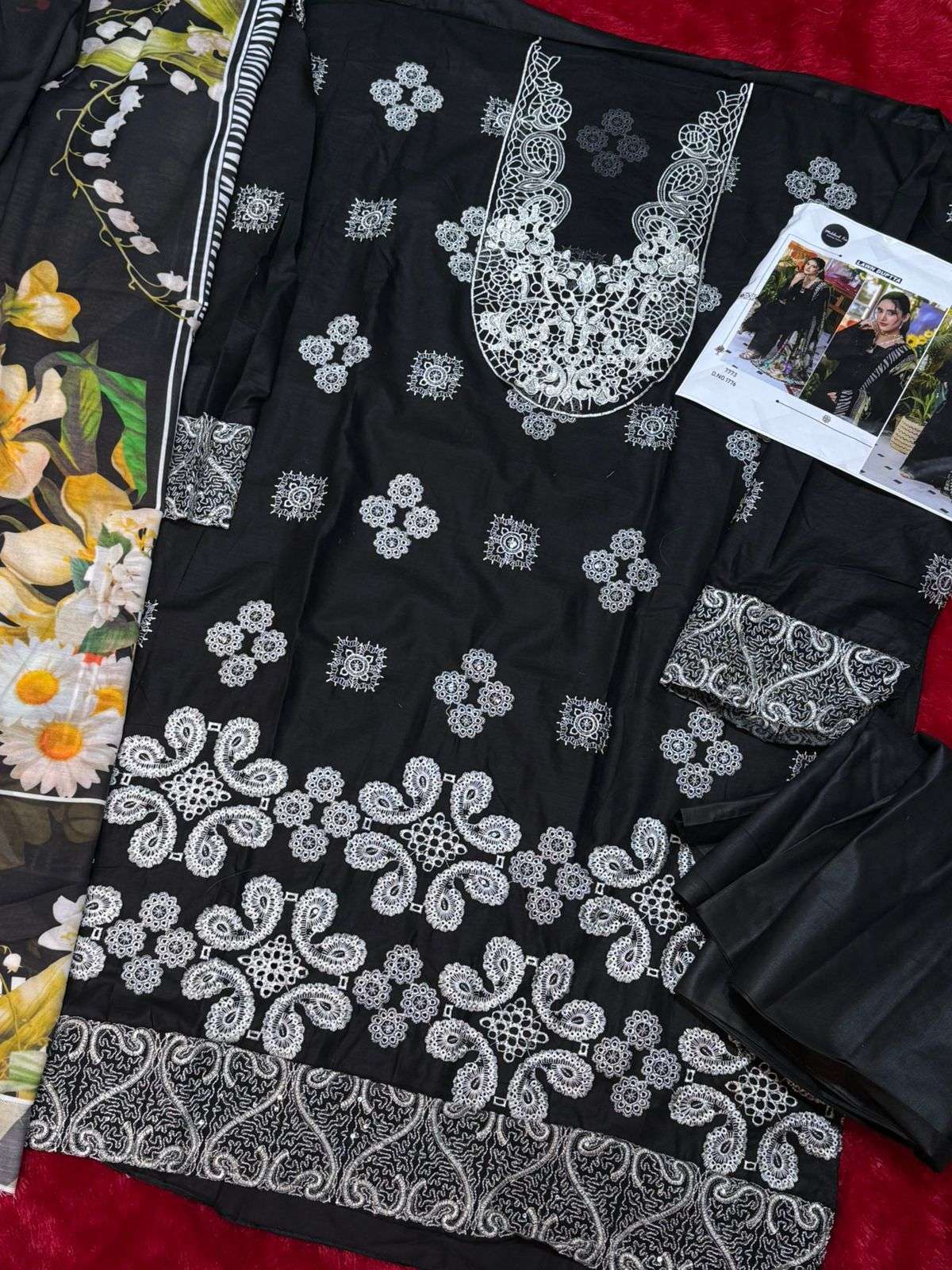 MEHBOOB TEX D NO 1776 & 1777 COTTON HEAVY PATCH EMBROIDERY WORK SALWAR KAMEEZ 