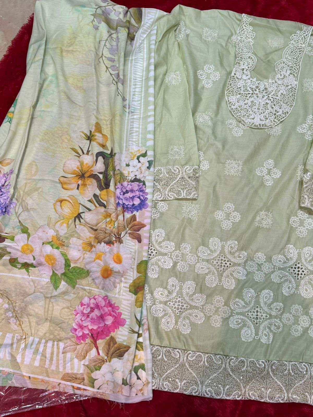 MEHBOOB TEX D NO 1776 & 1777 COTTON HEAVY PATCH EMBROIDERY WORK SALWAR KAMEEZ 