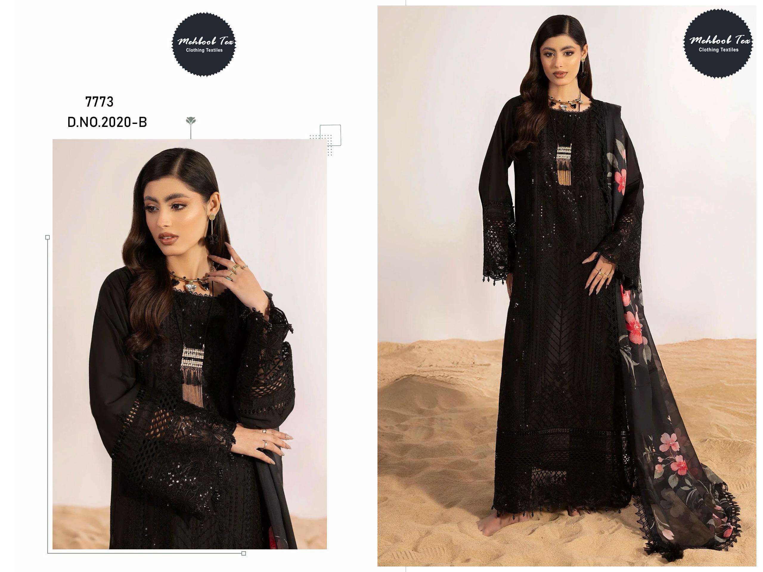 MEHBOOB  TEX D NO 2020 COTTON HEAVY EMBROIDERY DESIGNER WORK SUIT