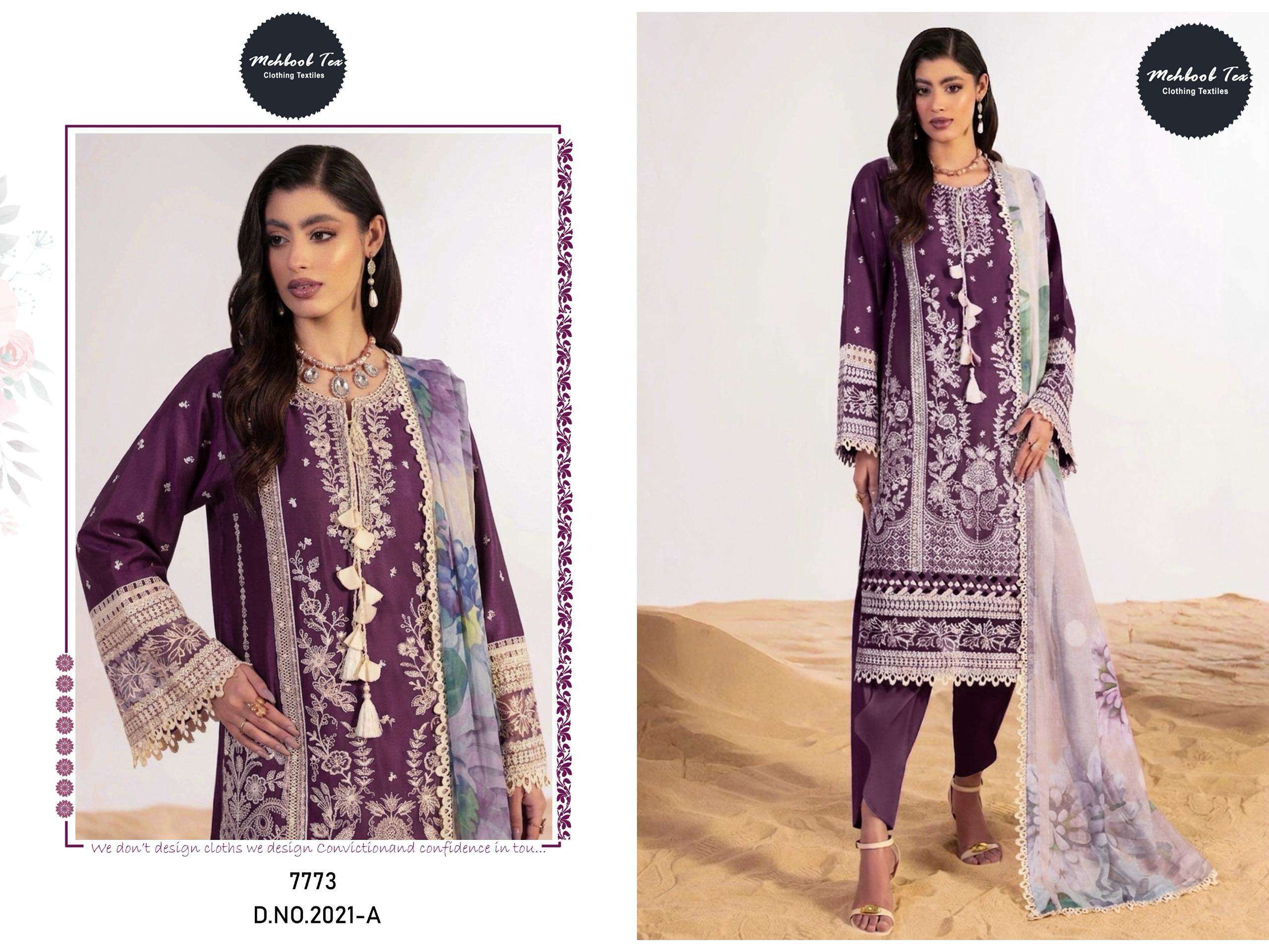 MEHBOOB  TEX D NO 2020 COTTON HEAVY EMBROIDERY DESIGNER WORK SUIT