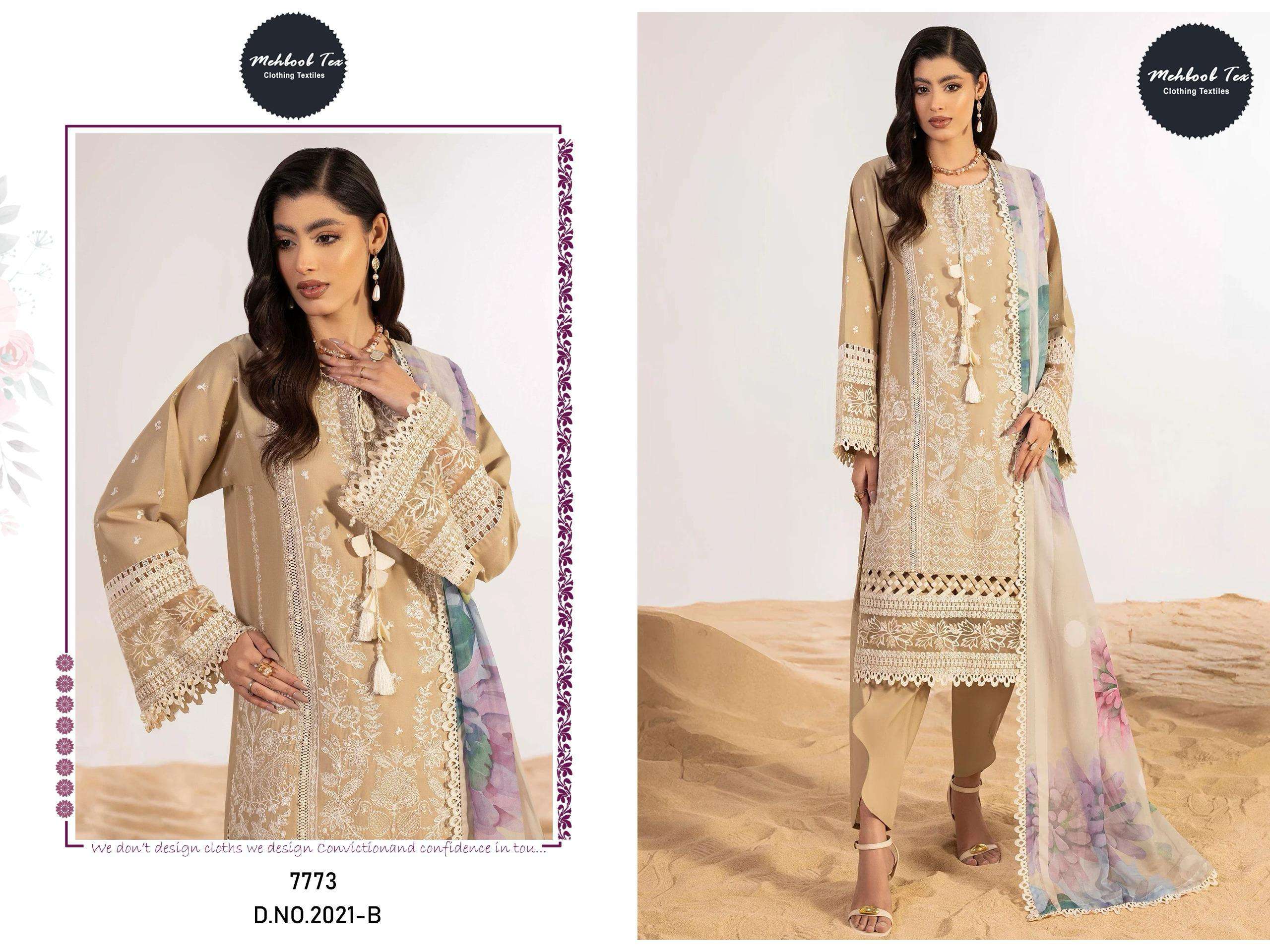 MEHBOOB  TEX D NO 2020 COTTON HEAVY EMBROIDERY DESIGNER WORK SUIT