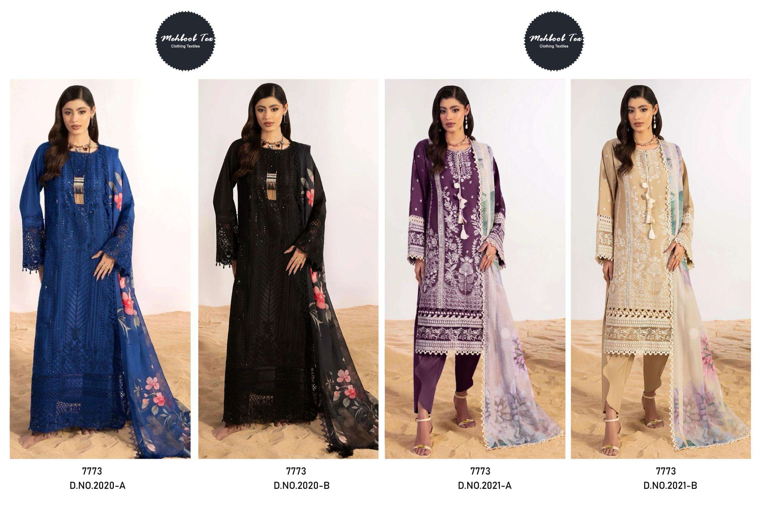 MEHBOOB  TEX D NO 2020 COTTON HEAVY EMBROIDERY DESIGNER WORK SUIT