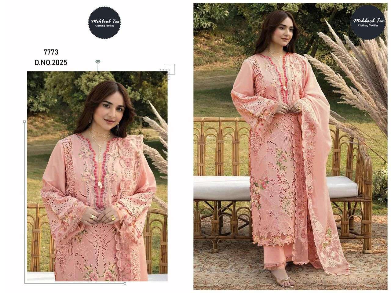 MEHBOOB TEX D NO 2025 & 2026 COTTON WITH HEAVY EMBROIDERY DESIGNER WORK SUIT