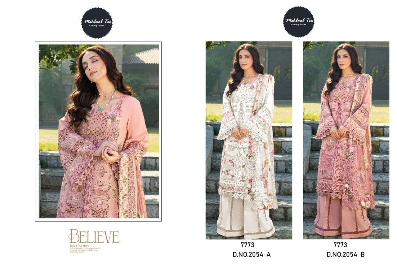 MEHBOOB TEX D NO 2054 COTTON WITH HEAVY EMBROIDERY DESIGNER SUIT