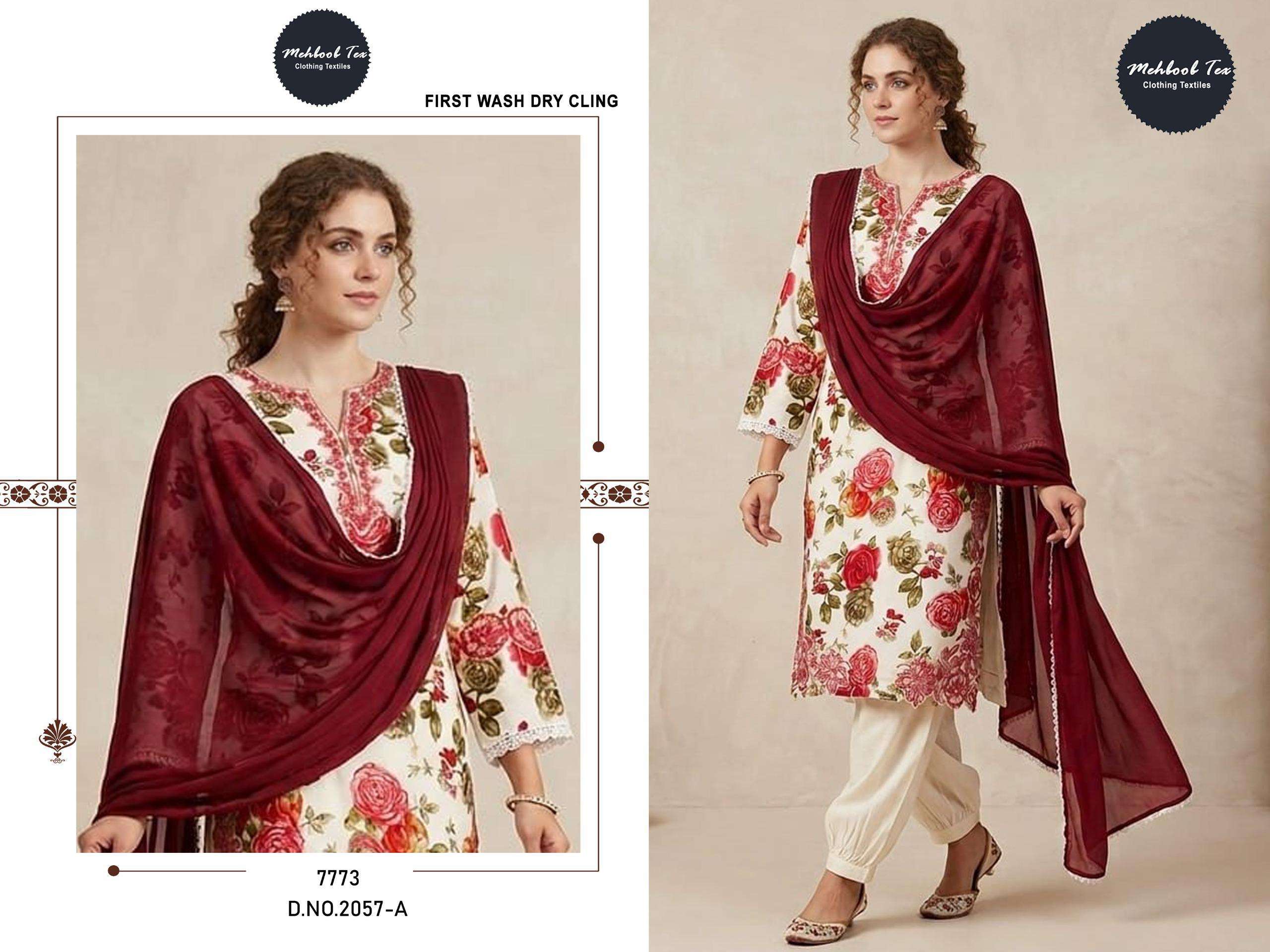 MEHBOOB TEX D NO 2057 RAYON FANCY WORKS READY MADE PAKISTANI SUIT