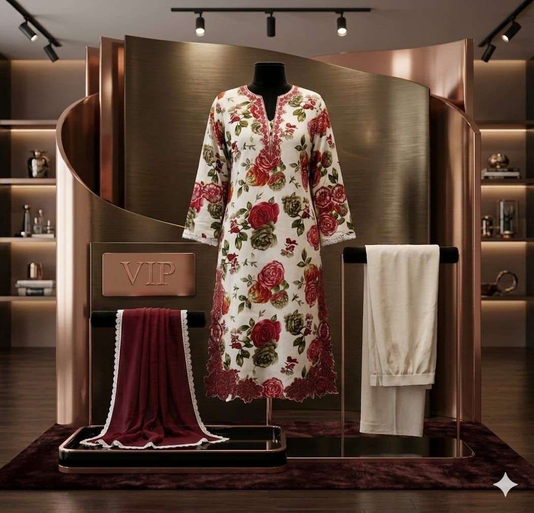 MEHBOOB TEX D NO 2057 RAYON FANCY WORKS READY MADE PAKISTANI SUIT