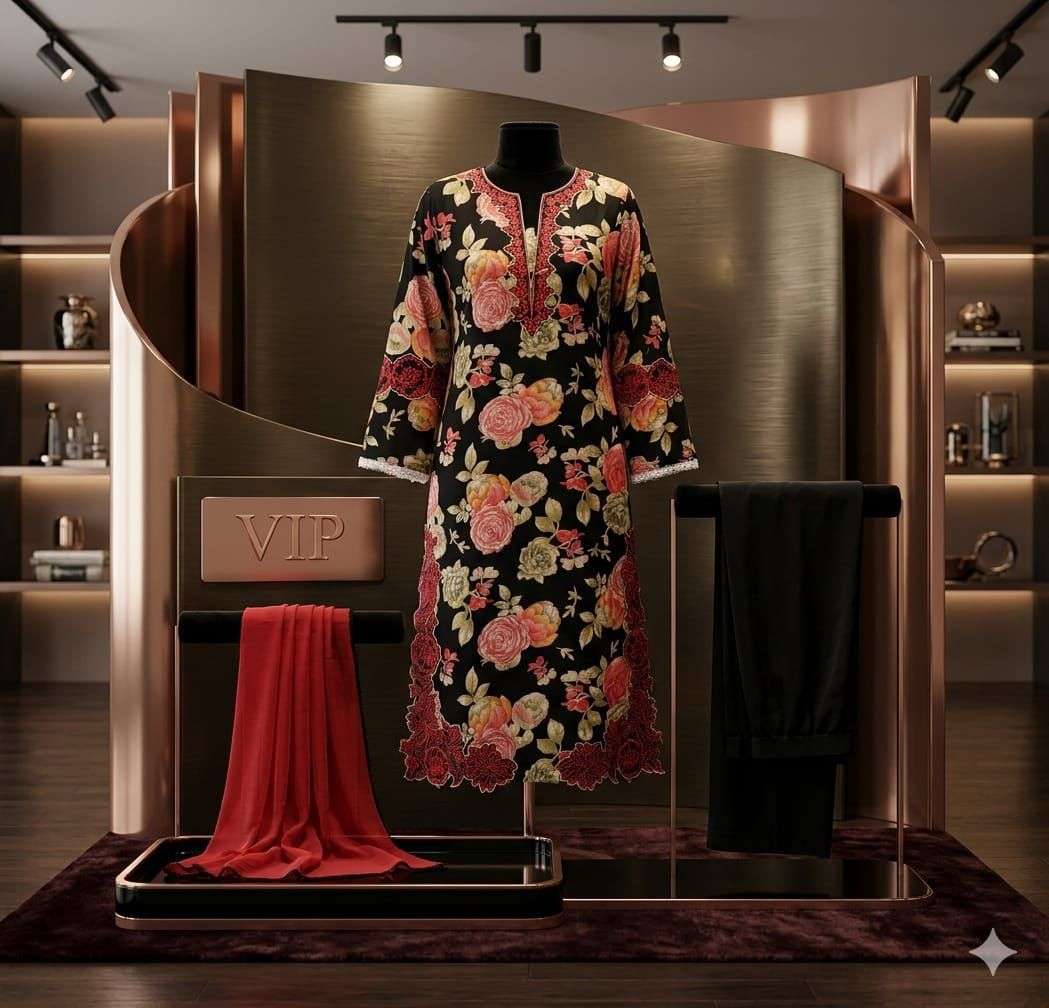 MEHBOOB TEX D NO 2057 RAYON FANCY WORKS READY MADE PAKISTANI SUIT