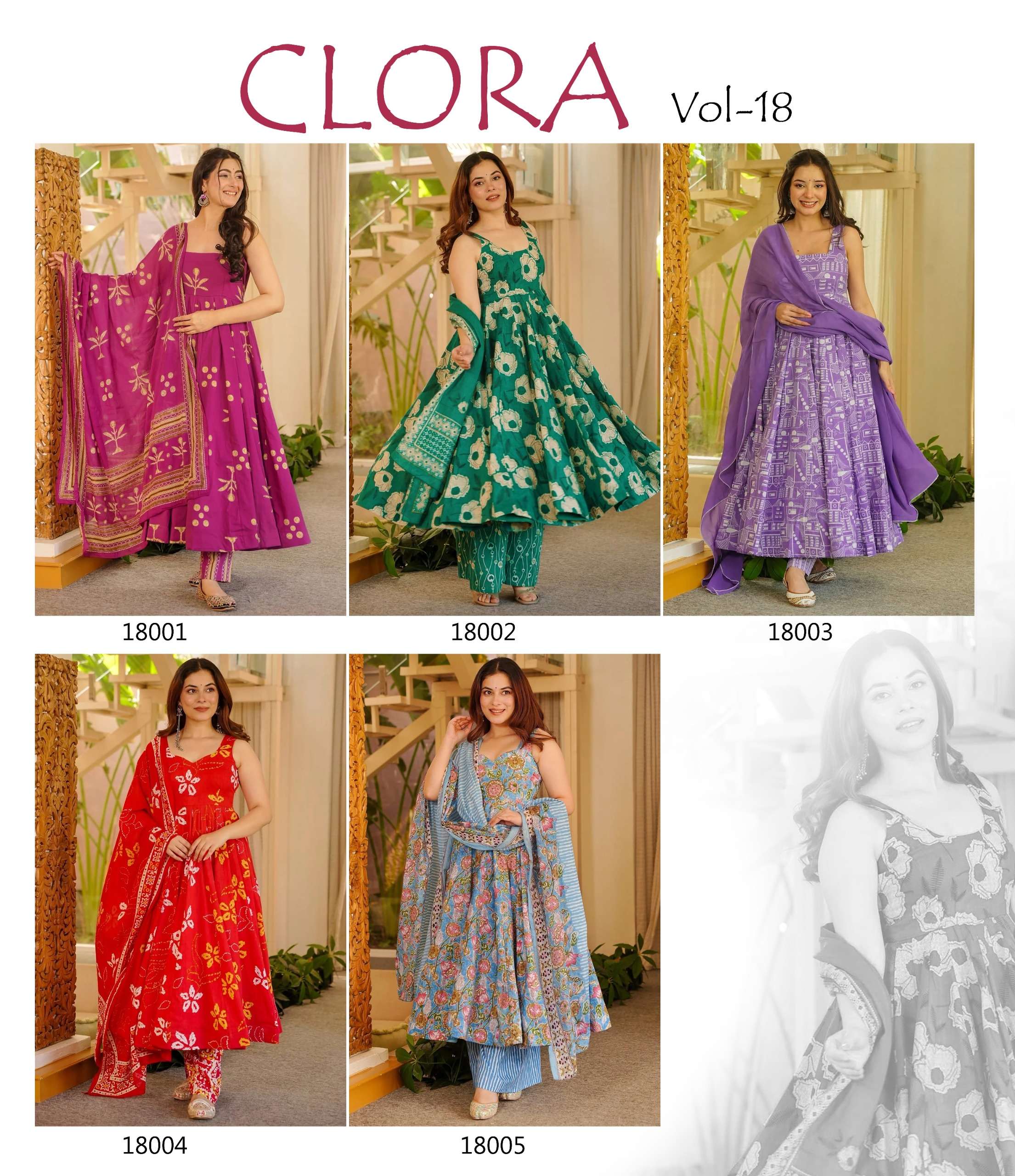 MF CLORA VOL 18 MUSLIN PRINTED FANCY LOOK READY LADIES 3PCS SET COLLECTION 