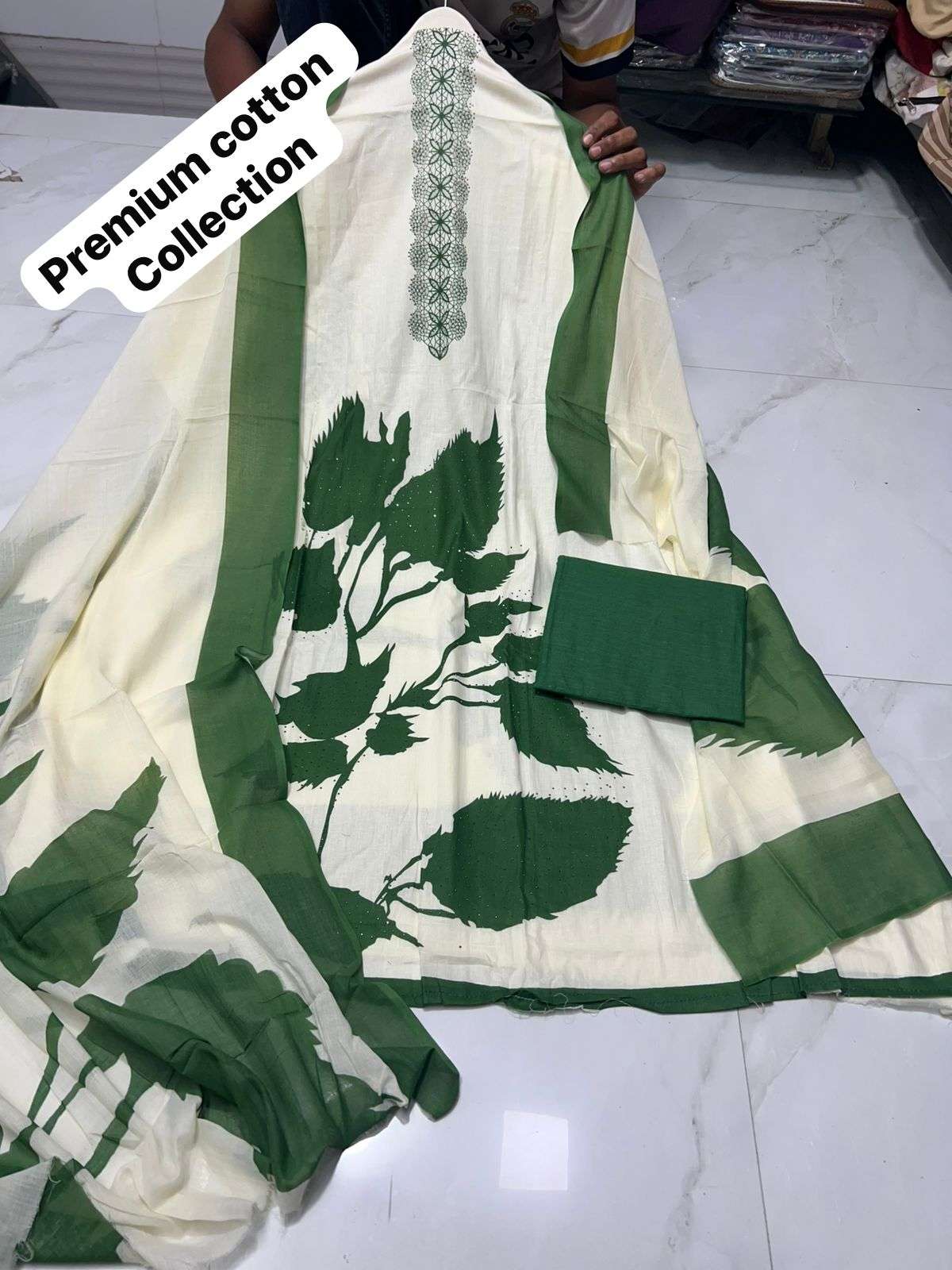 MF PREMIUM PAKISTANI SUIT COLLECTION COTTON KARACHI PRINTS WITH FANCY WORK SUIT