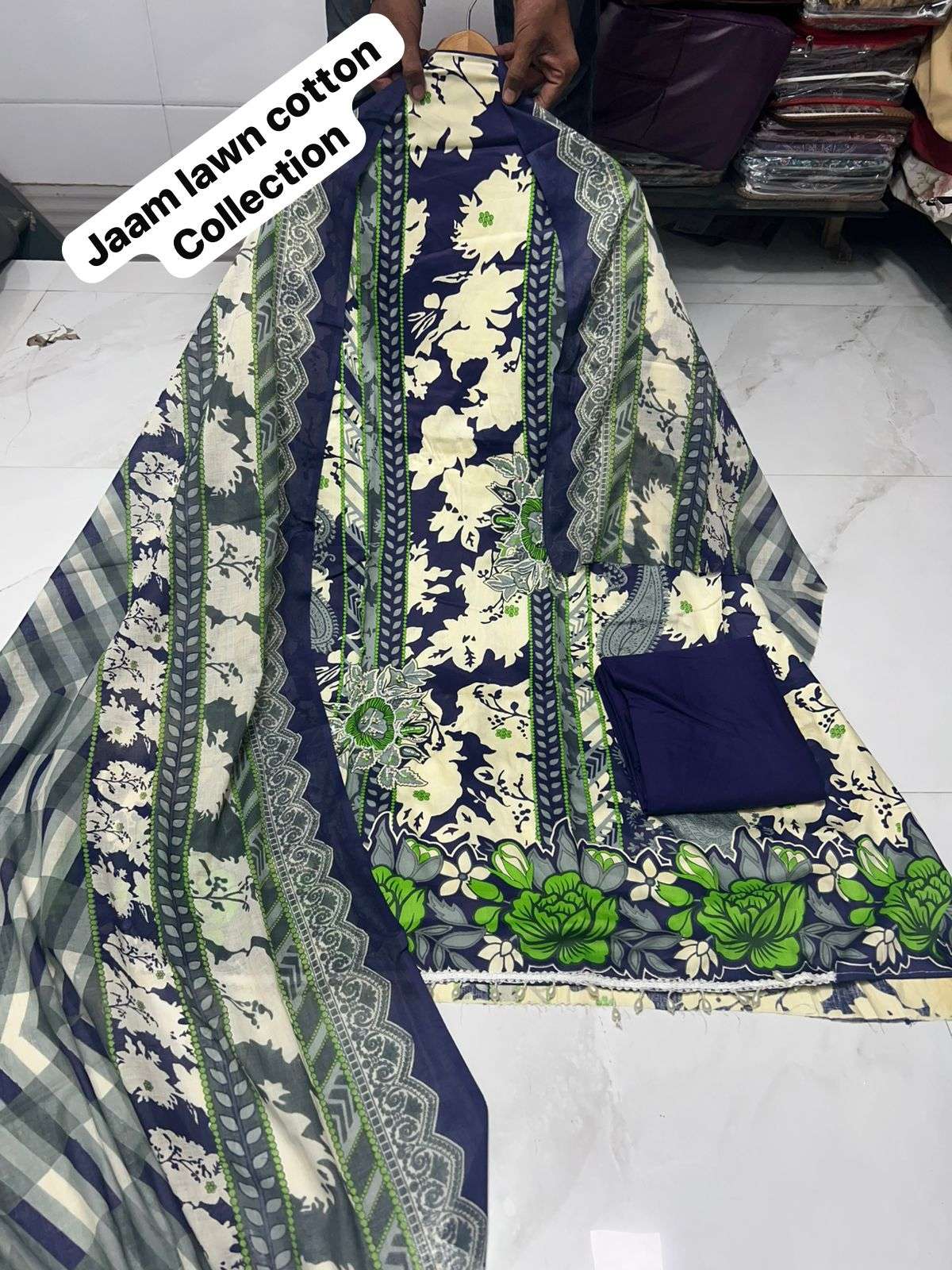 MF PREMIUM PAKISTANI SUIT COLLECTION COTTON KARACHI PRINTS WITH FANCY WORK SUIT