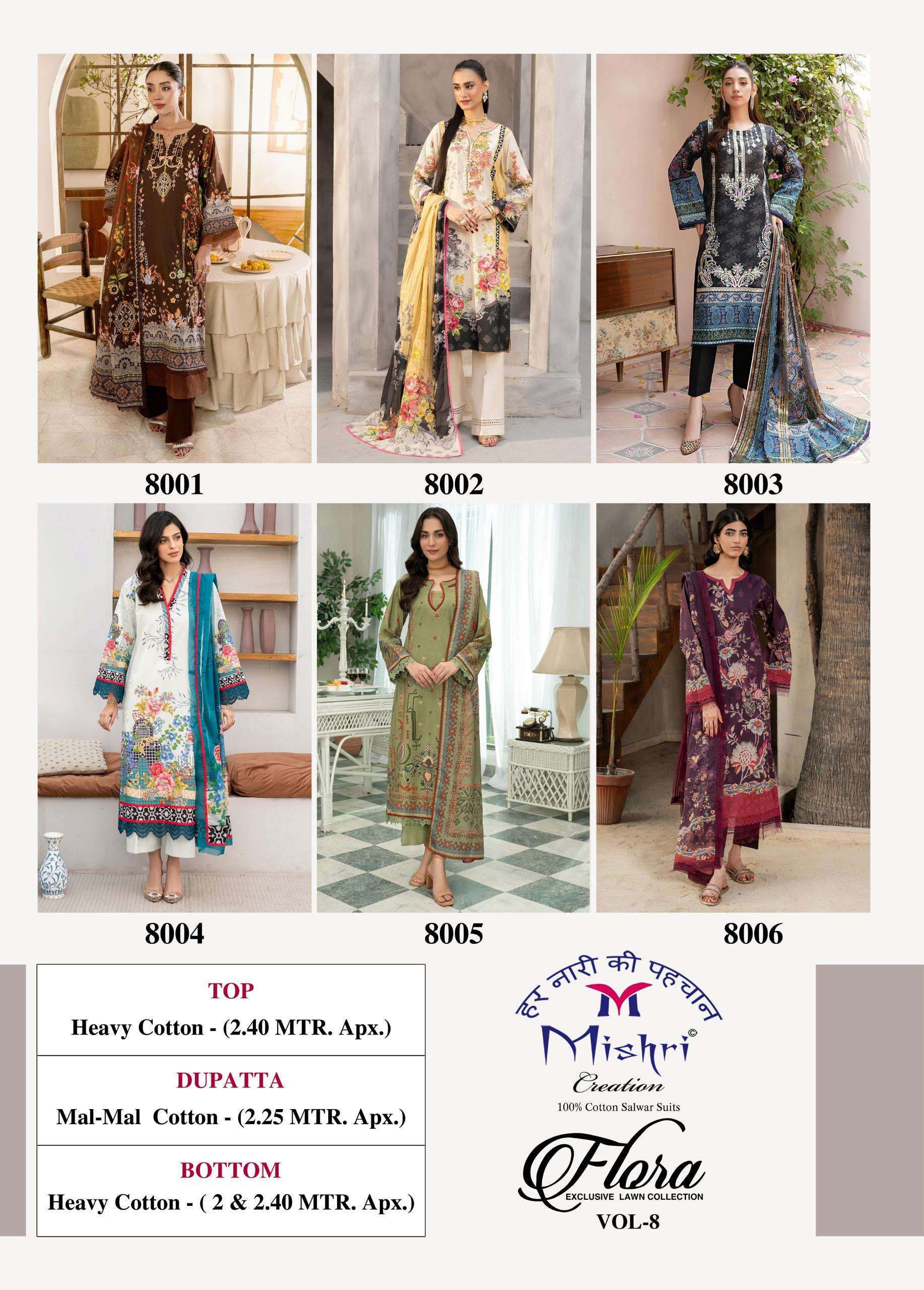 MISHRI CREATION FLORA VOL 8 LAWN COTTON DIGITAL PRINTS SALWAR SUIT